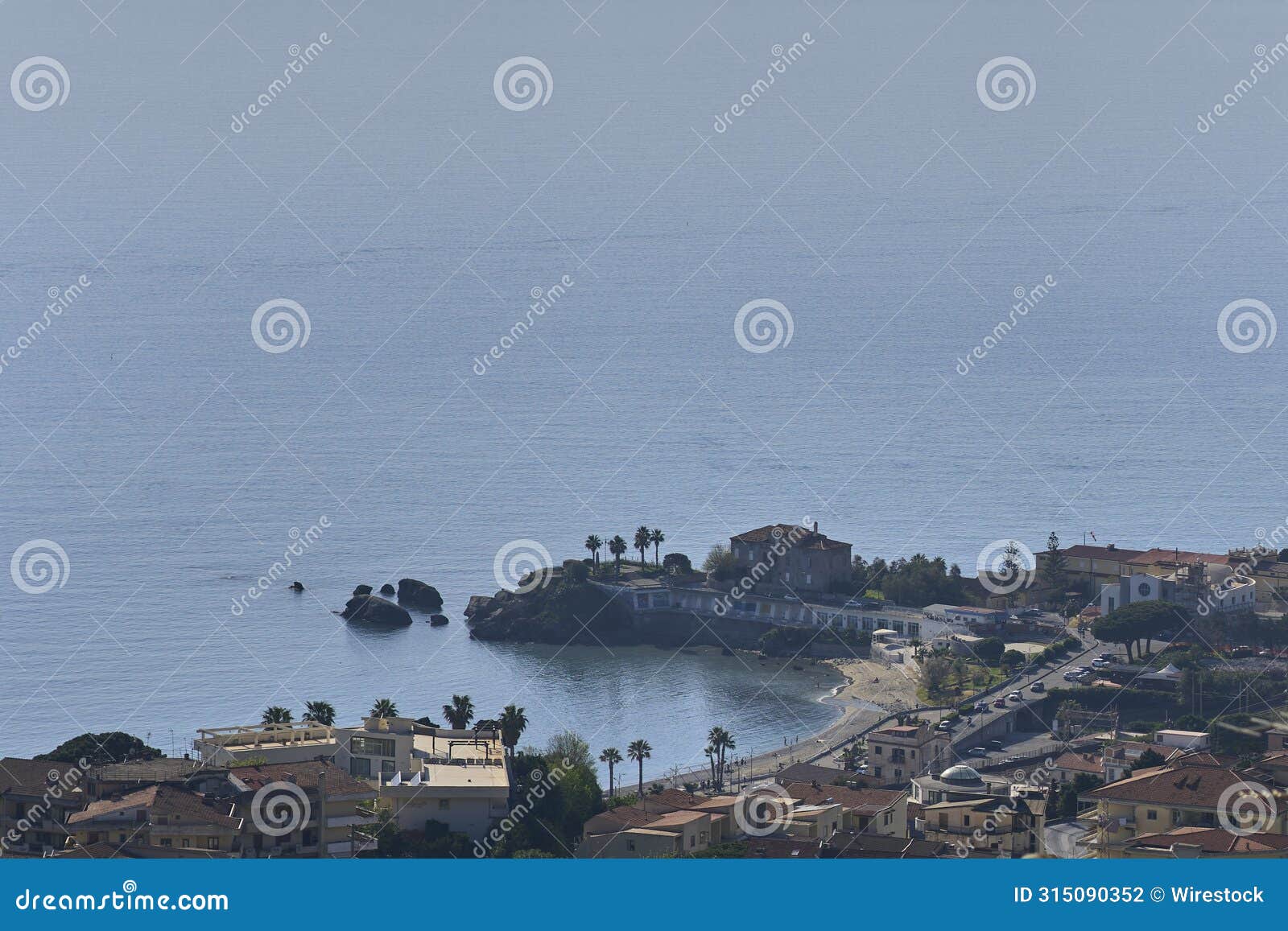 waterfront town with buildings in belvedere marittimo, cosenza, calabria, italy