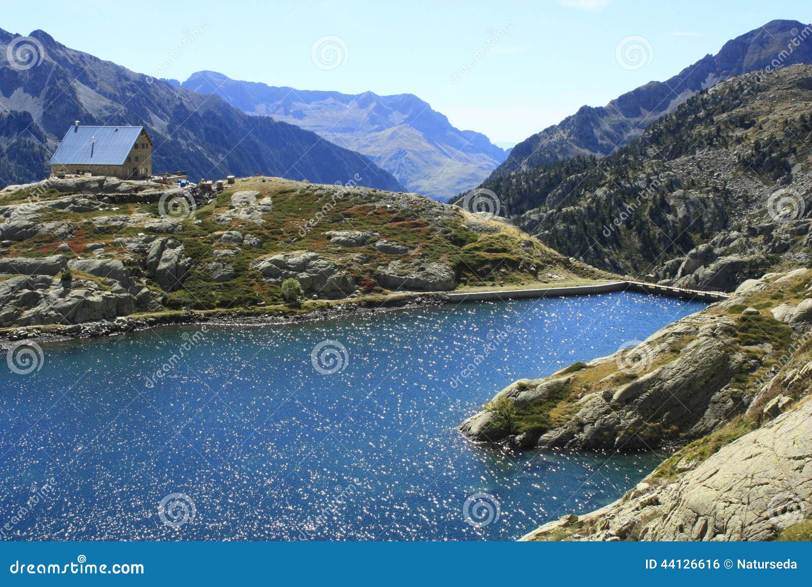waterfull in mountains in tena valley, pyrenees. panticosa