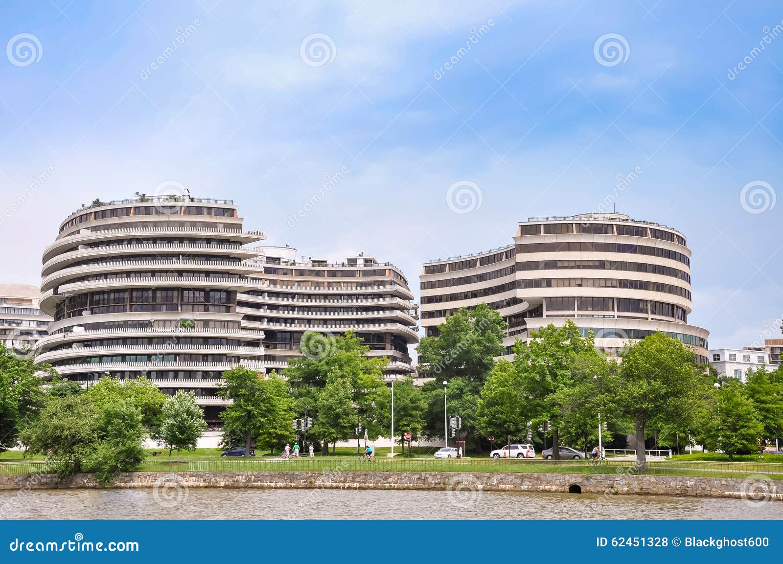 Watergate Building Seen from the Potomac River Editorial Stock Photo