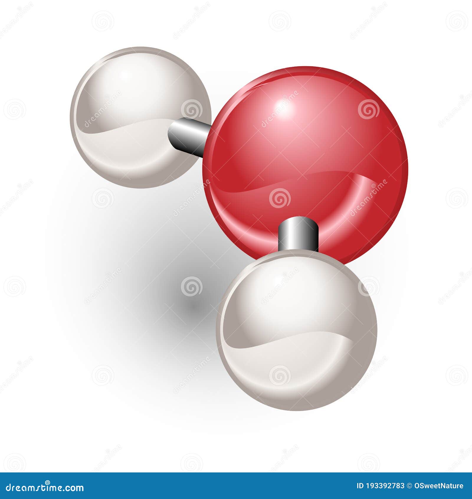 H2o water molecule model chemical formula Vector Image