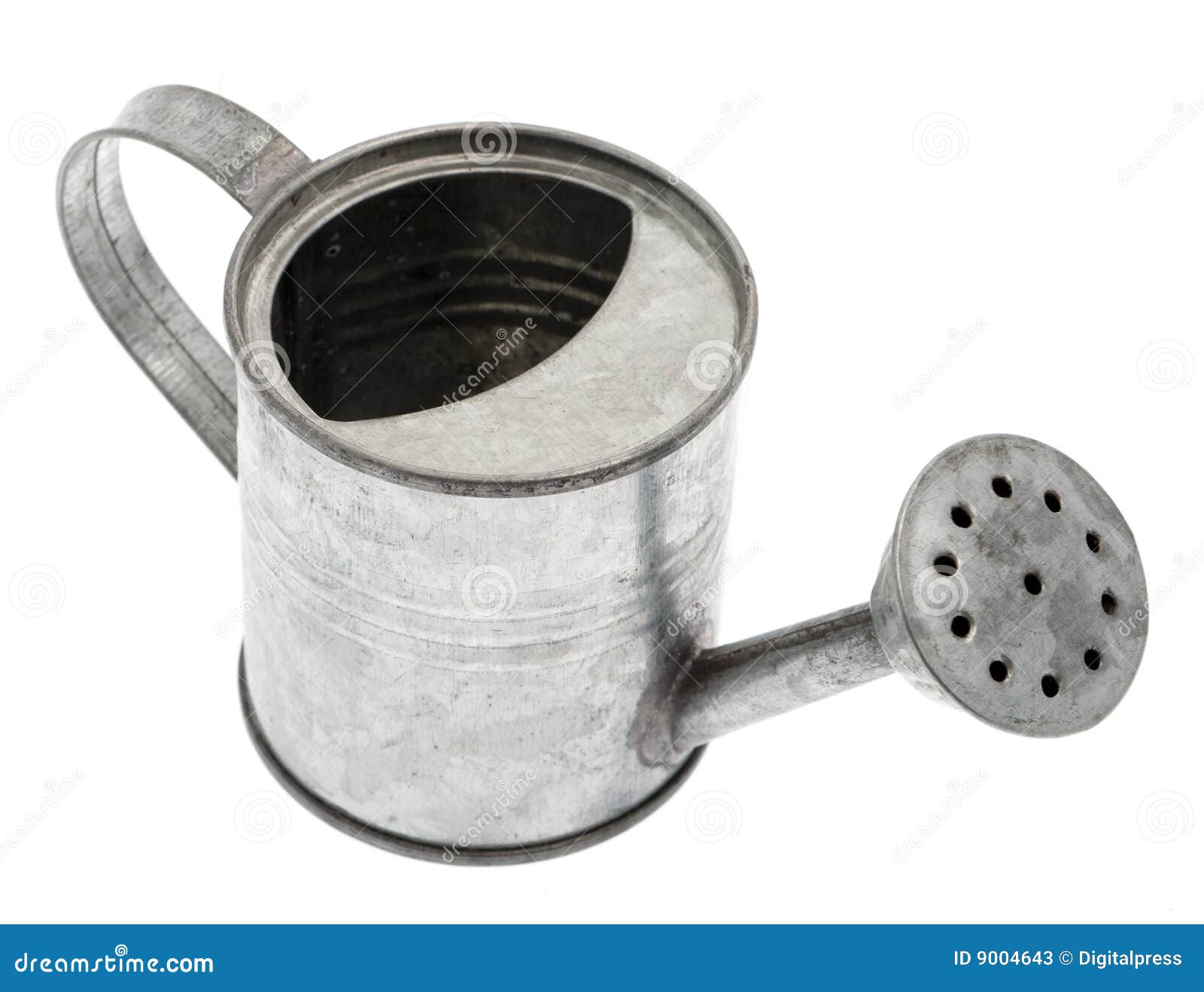 Watering can metal, isolated against white background