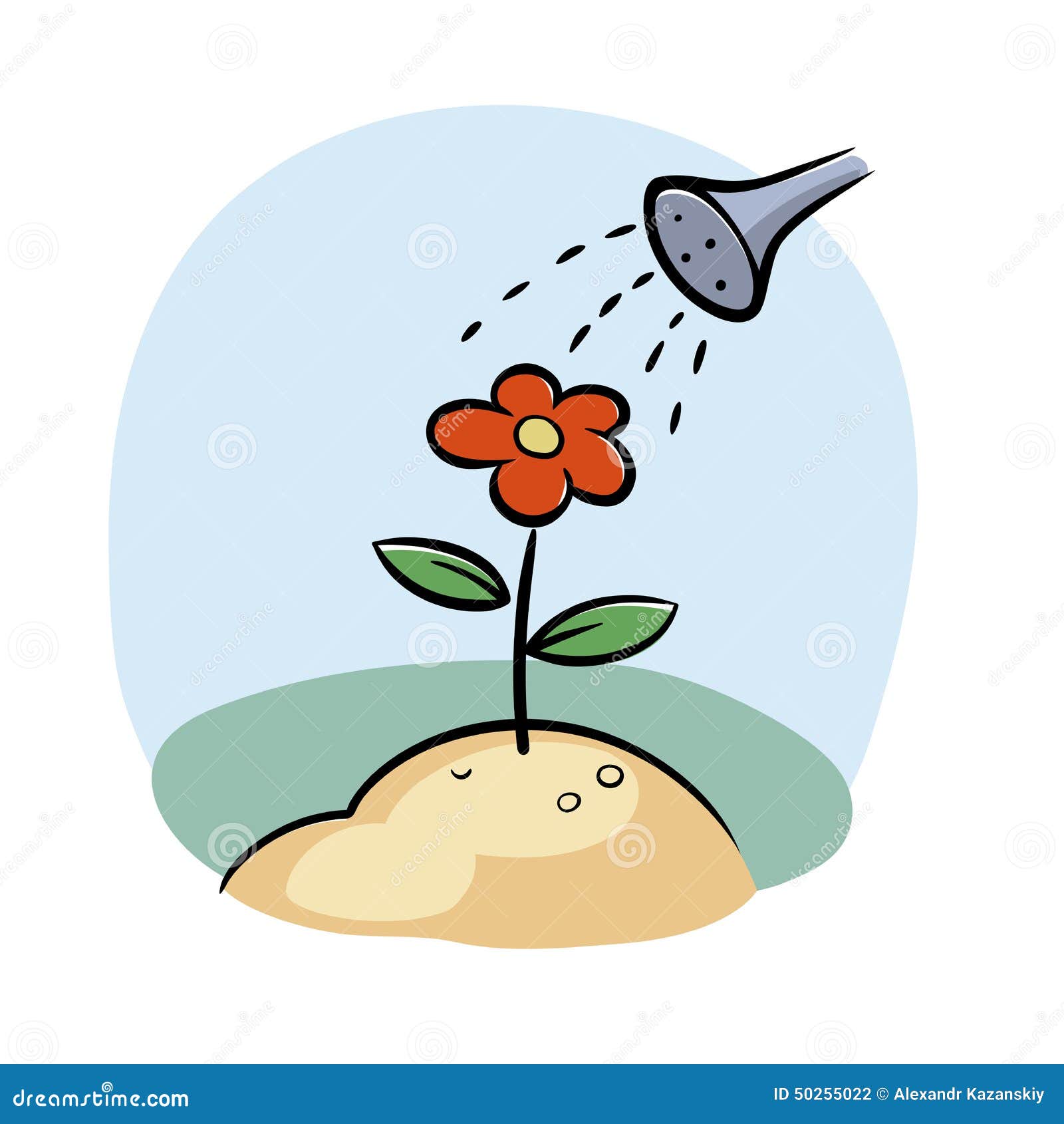 Watering flower stock vector. Illustration of petal, gardening 50255022