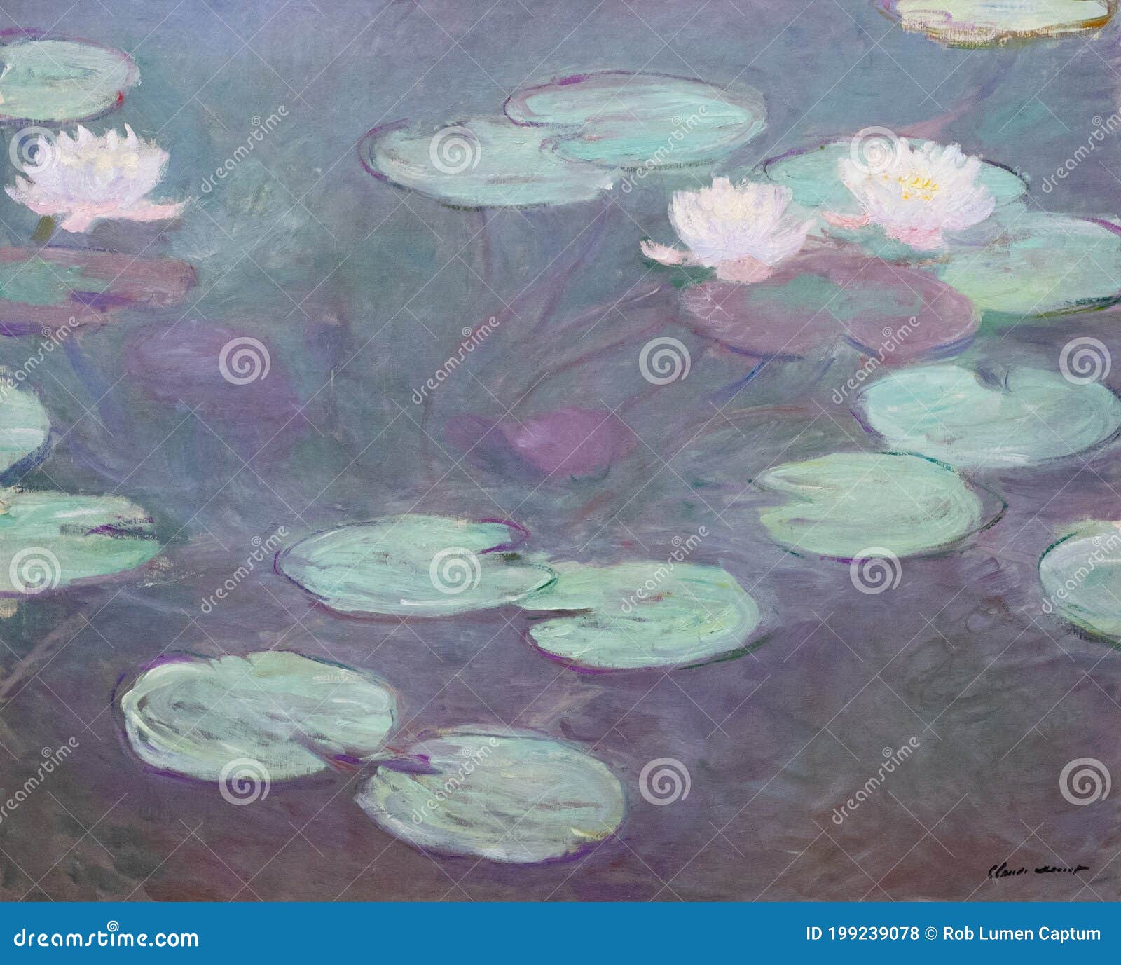 waterlilies, by french impressionist painter claude monet