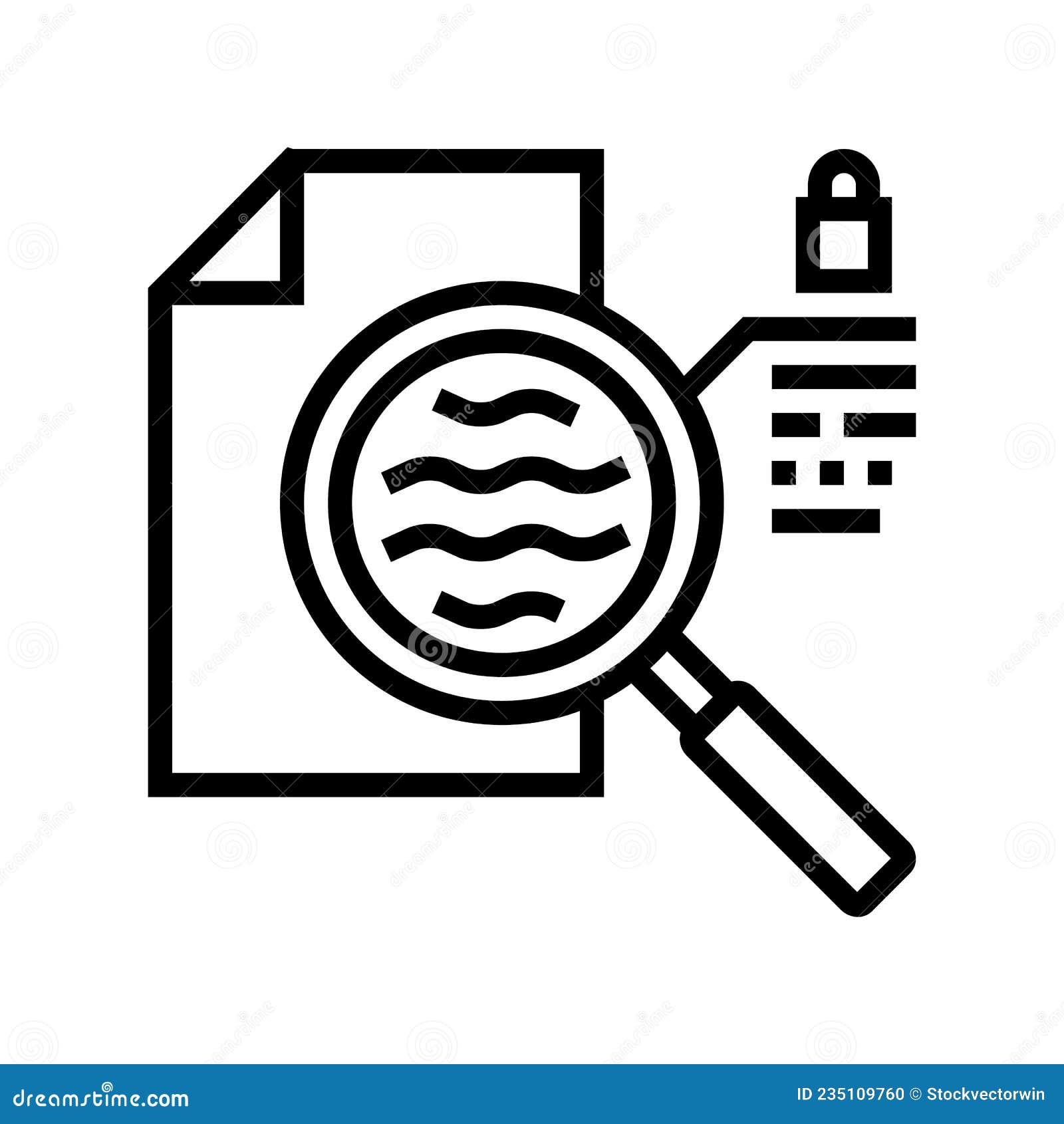 watermarked paper sheet line icon  