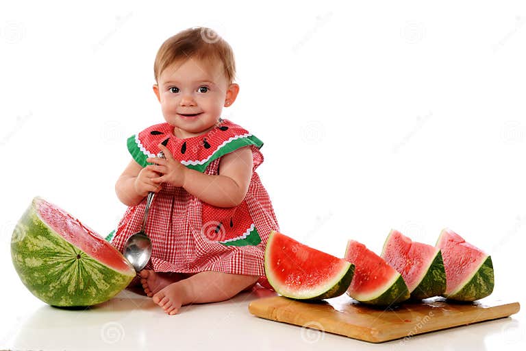 Watermelon Baby stock image. Image of smile, juicy, small 14552225