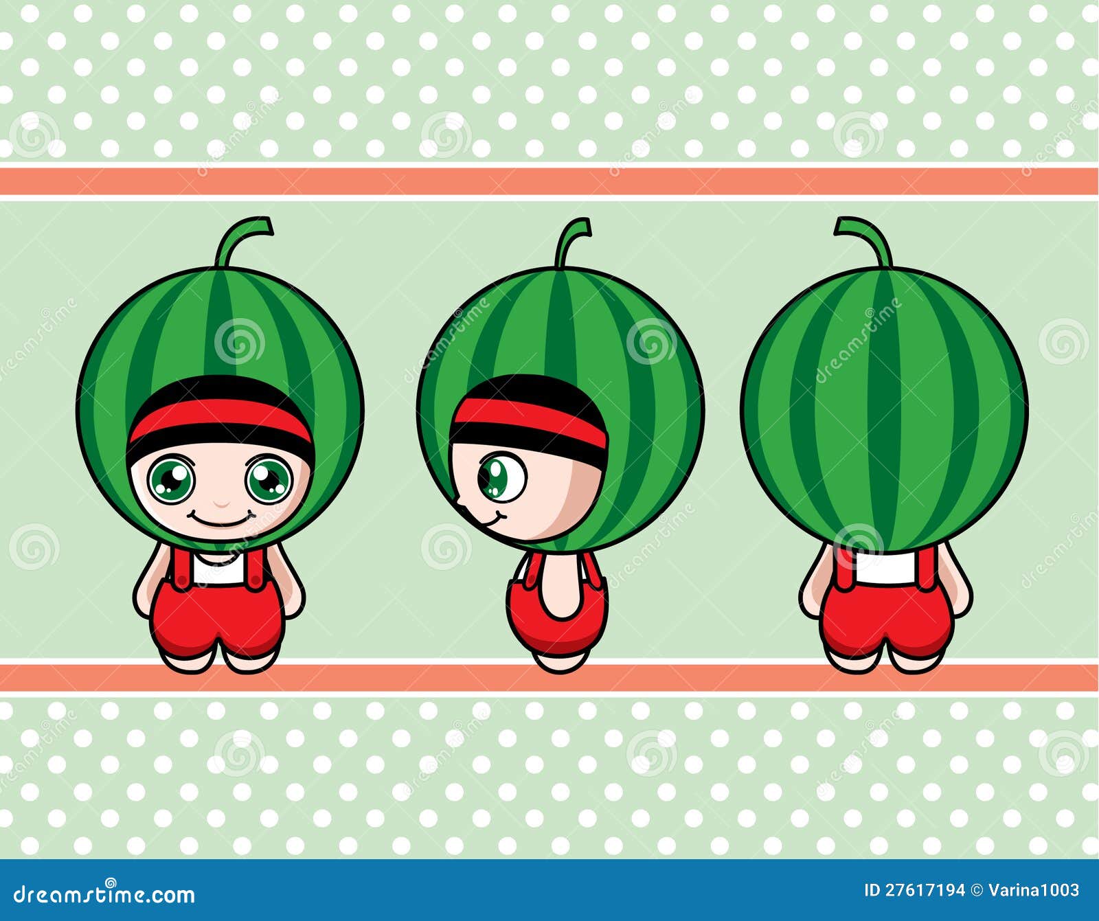Watermelon boy stock vector. Illustration of mascot, character 27617194