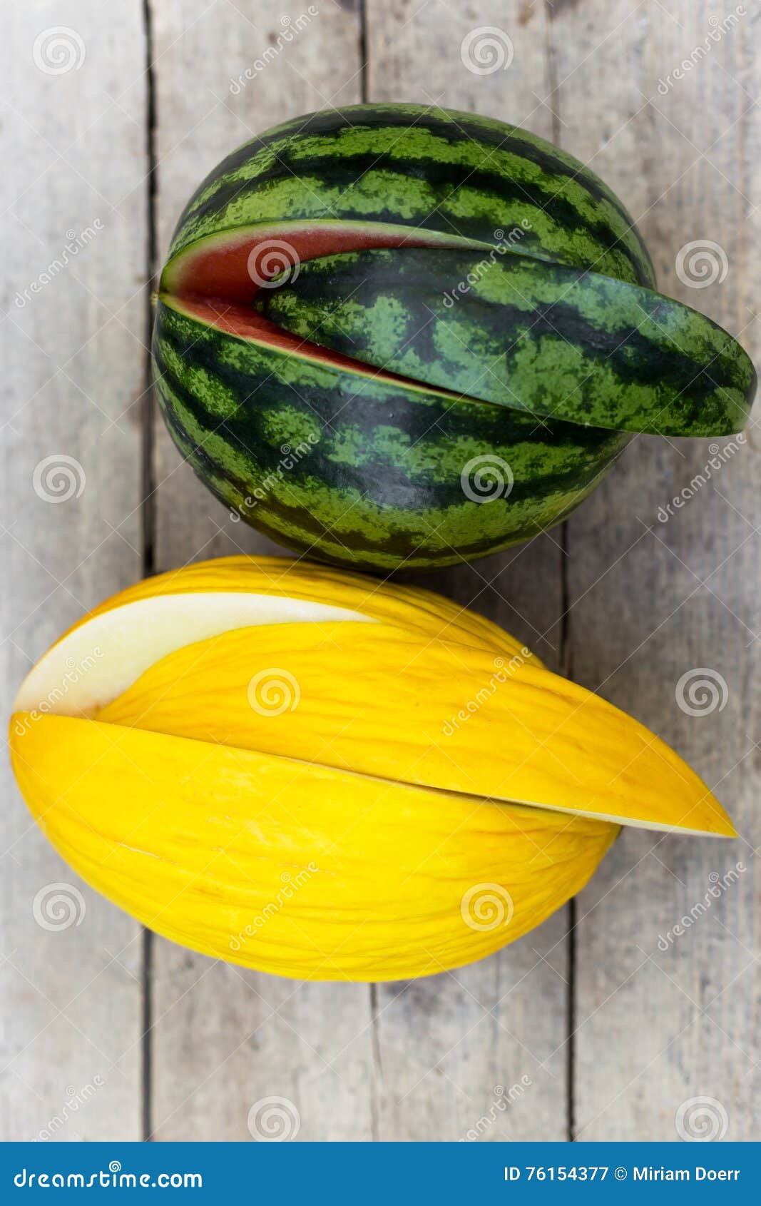 Watermelon and Canary Melon Stock Image Image of hami, organic 76154377