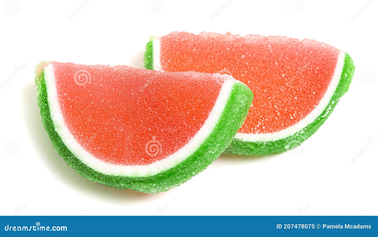 Watermelon Candy Fruit Slice on a White Background Stock Image Image