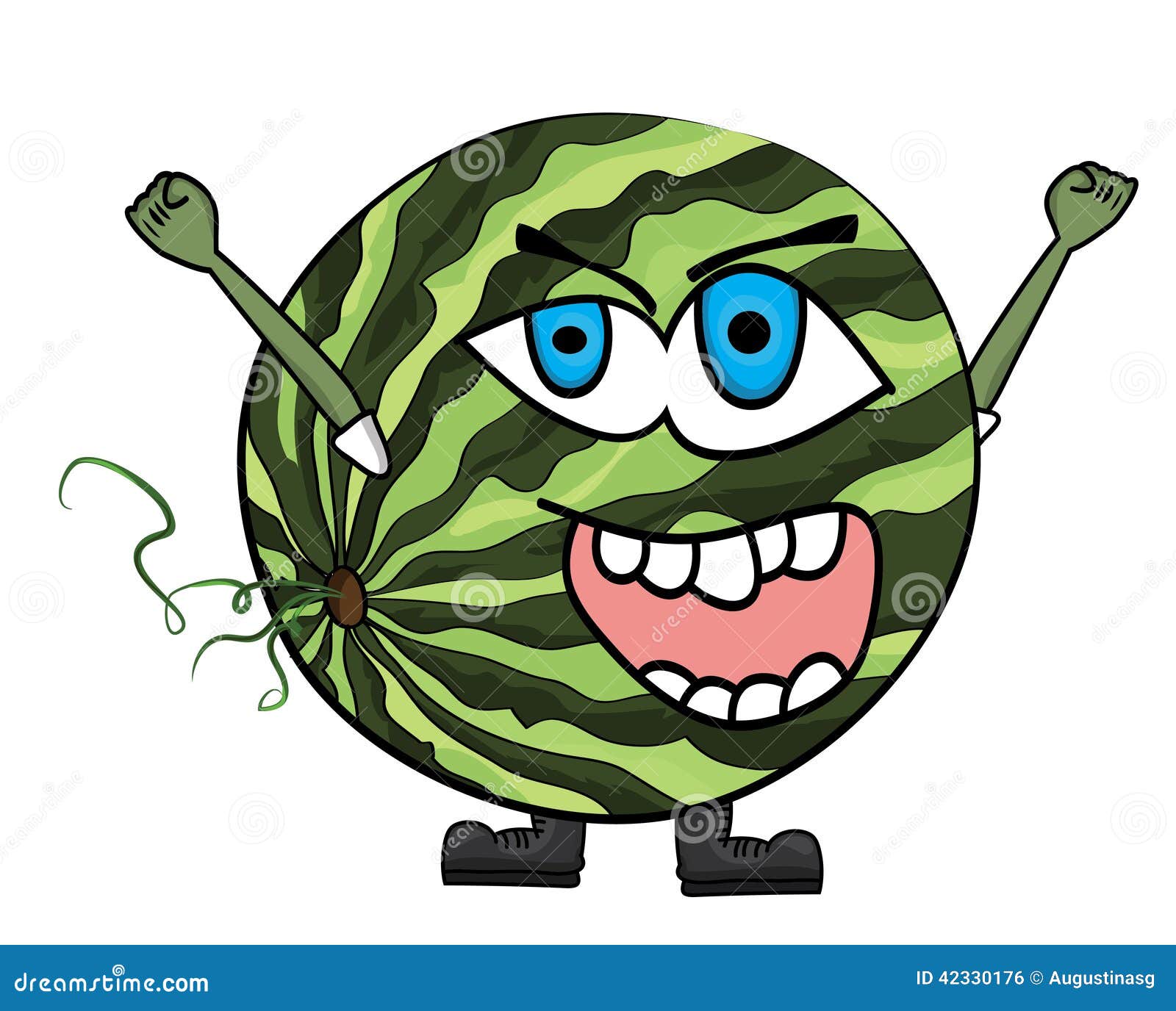Watermelon Cartoon Character Stock Illustration Illustration of smile