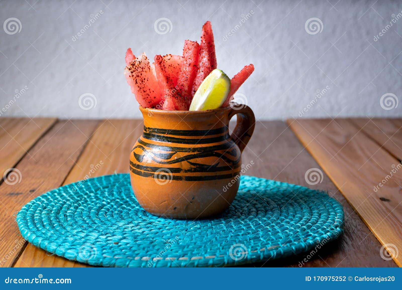 Watermelon with Chili Powder Stock Photo Image of slice, food 170975252