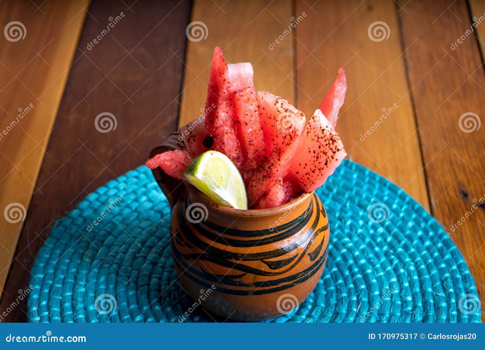 Watermelon with Chili Powder Stock Image Image of snack, fruit 170975317