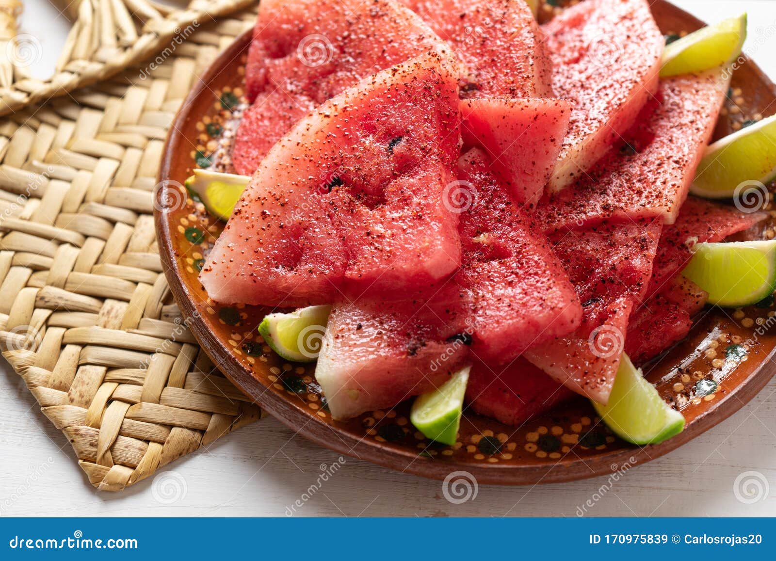 Watermelon with Chili Powder Stock Image Image of slice, sweet 170975839