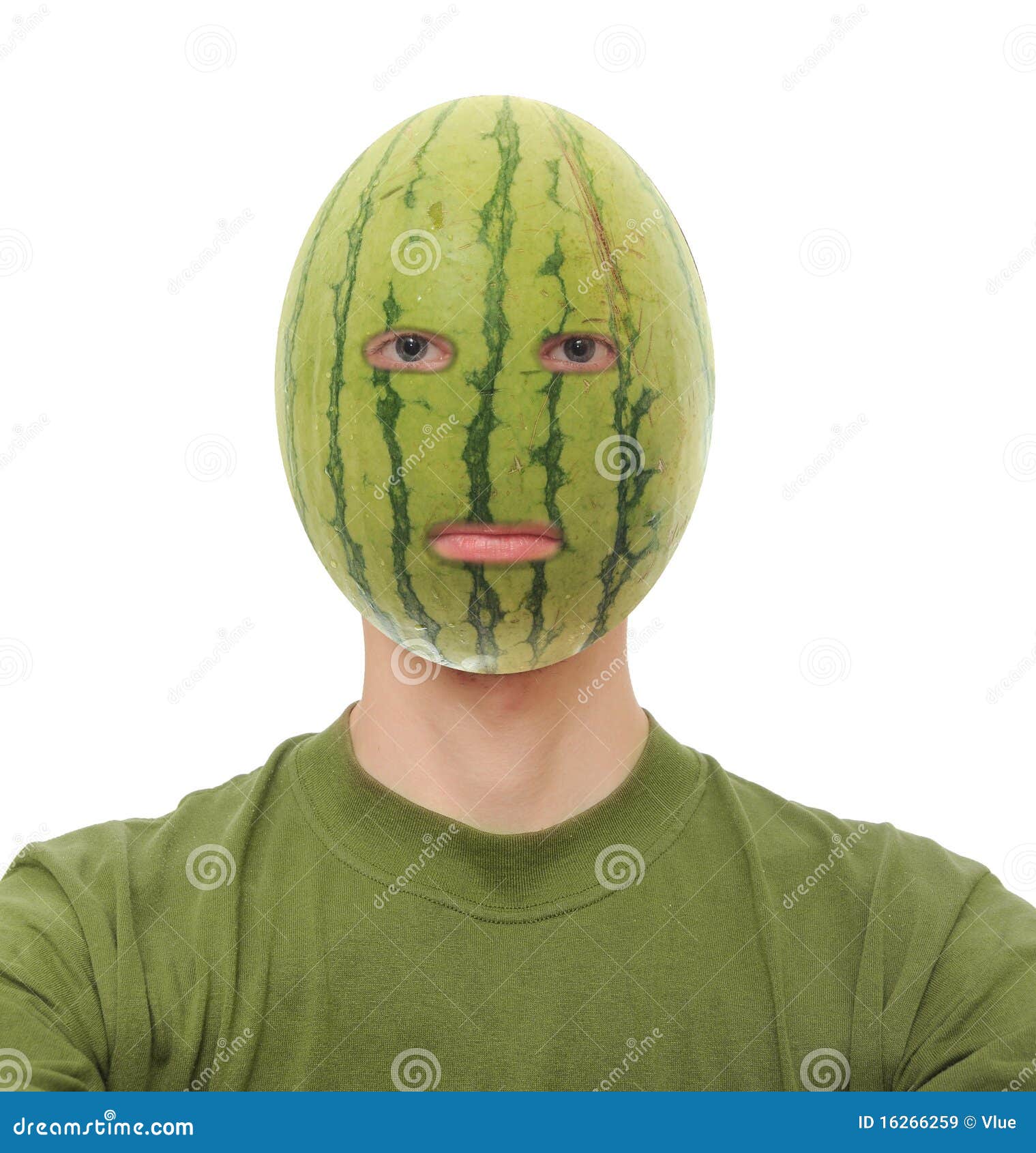 Watermelon Head stock image. Image of cutout, plain, teenager 16266259