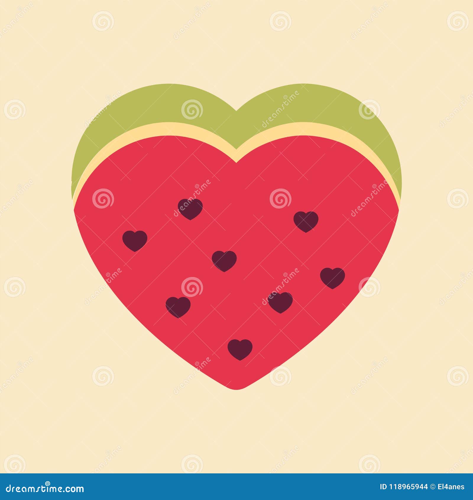 Watermelon Heart. Vector Illustration Stock Vector Illustration of