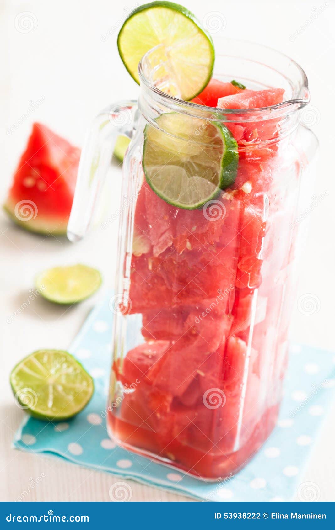 Watermelon and lime drink stock photo. Image of melon 53938222