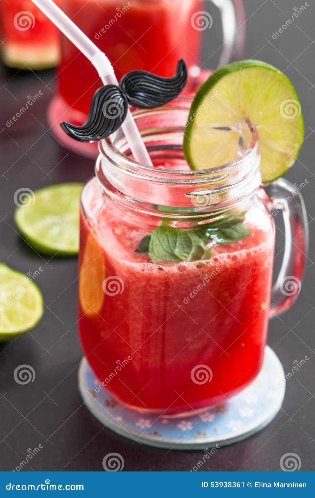Watermelon and lime drink stock image. Image of delicious 53938361