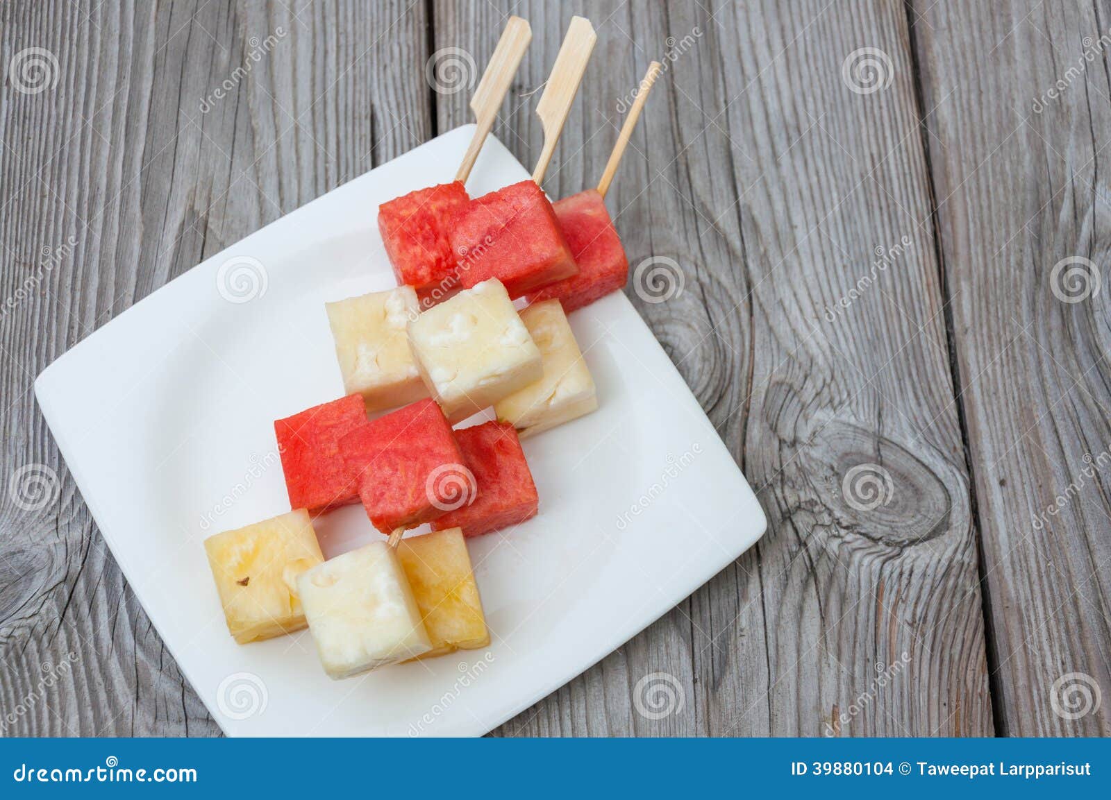 Watermelon & Pineapple on Stick Stock Photo Image of tropical, sweet