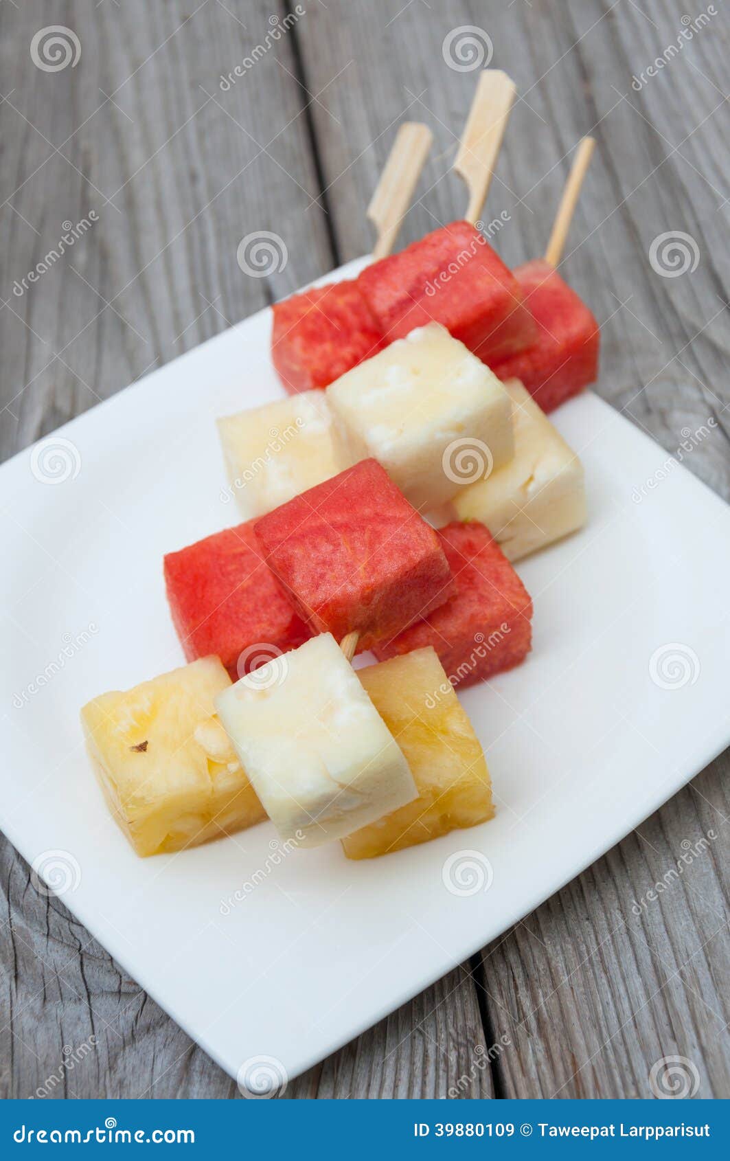 Watermelon & Pineapple on Stick Stock Image Image of sliced