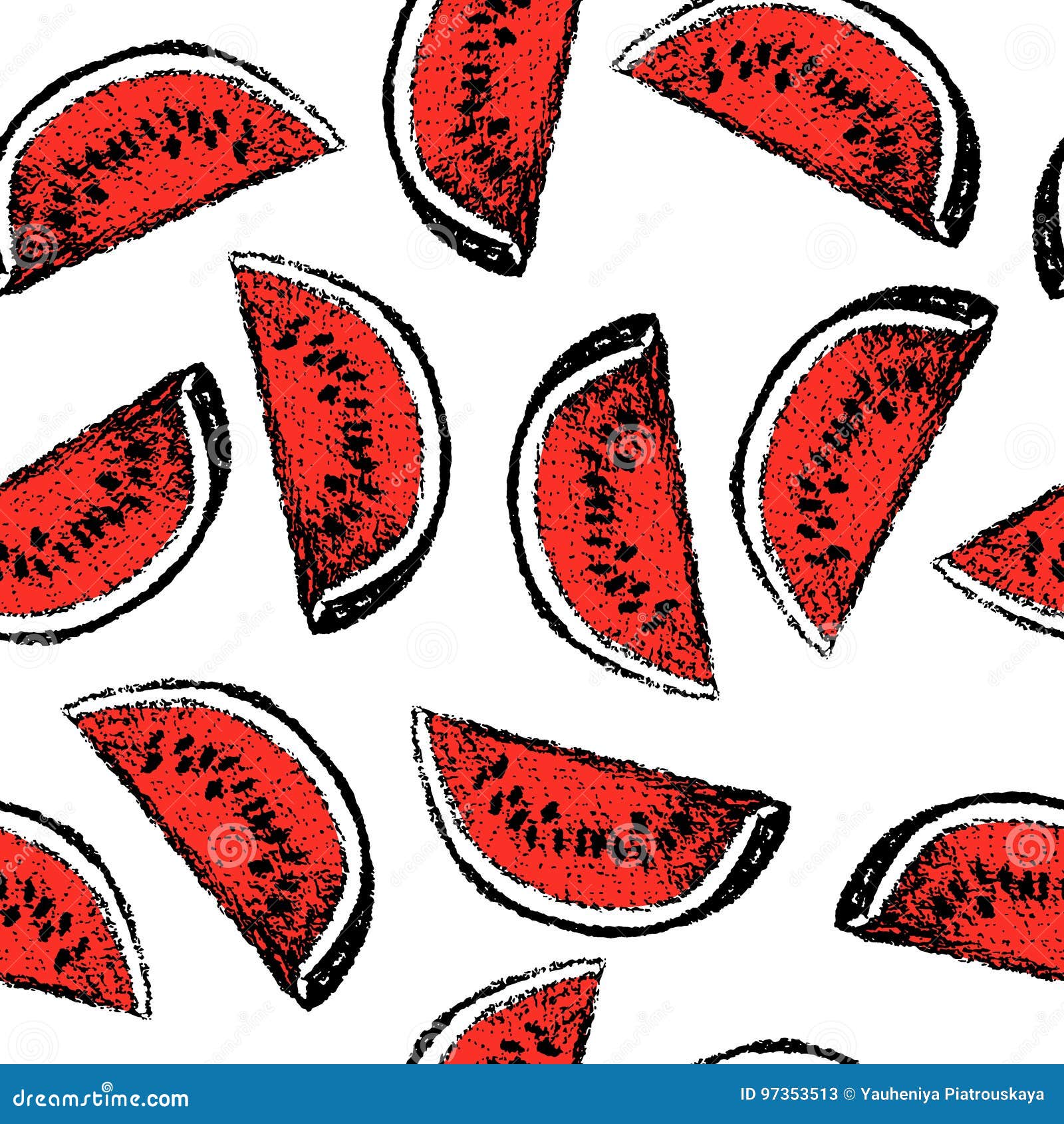 Watermelon Seamless Pattern Stock Vector Illustration of fresh