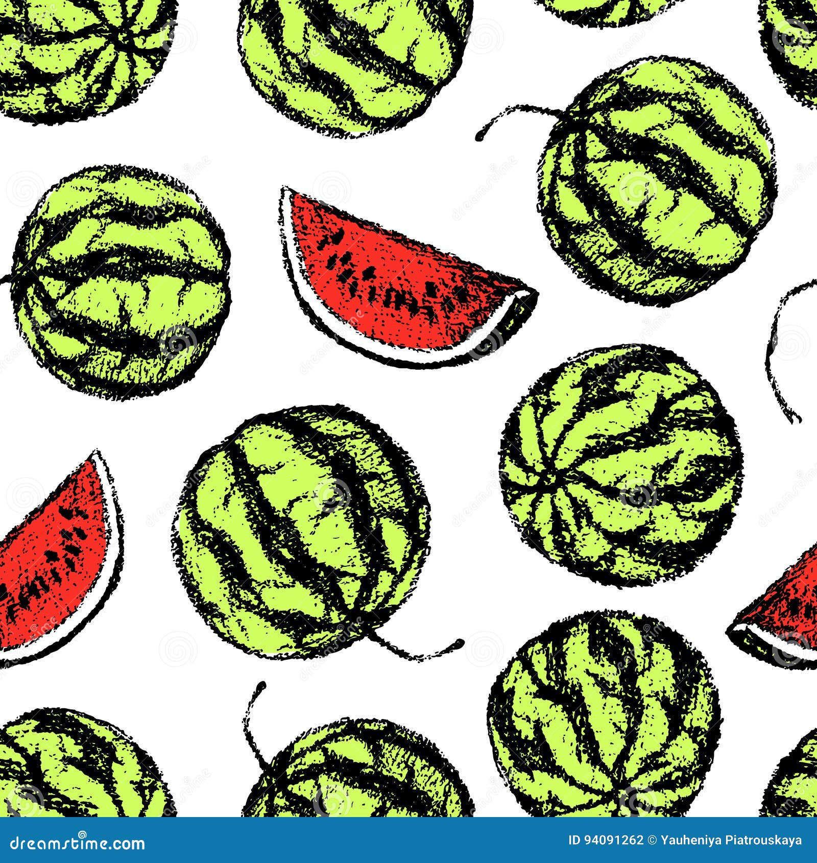 Watermelon Seamless Pattern Stock Vector Illustration of juicy