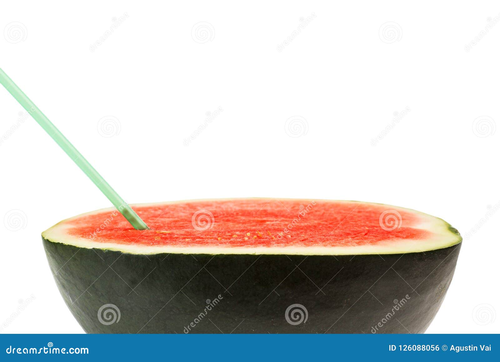 Watermelon with a straw stock photo. Image of water 126088056