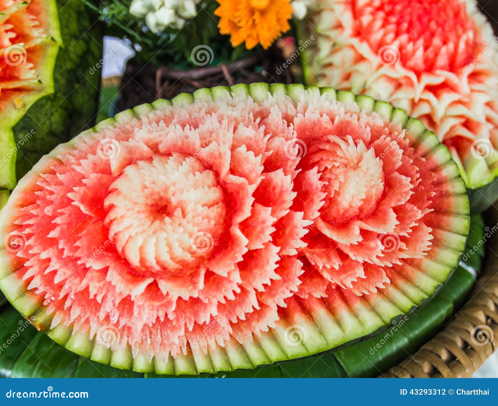 Watermelon Thai Carving stock photo. Image of creation 43293312