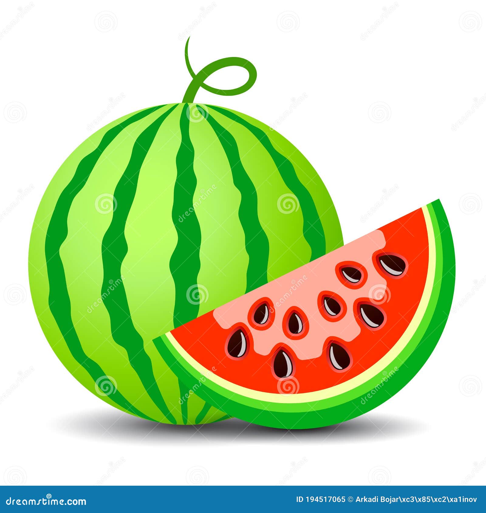 Watermelon Vector Icon Cartoon Stock Vector - Illustration of food,  healthy: 194517065