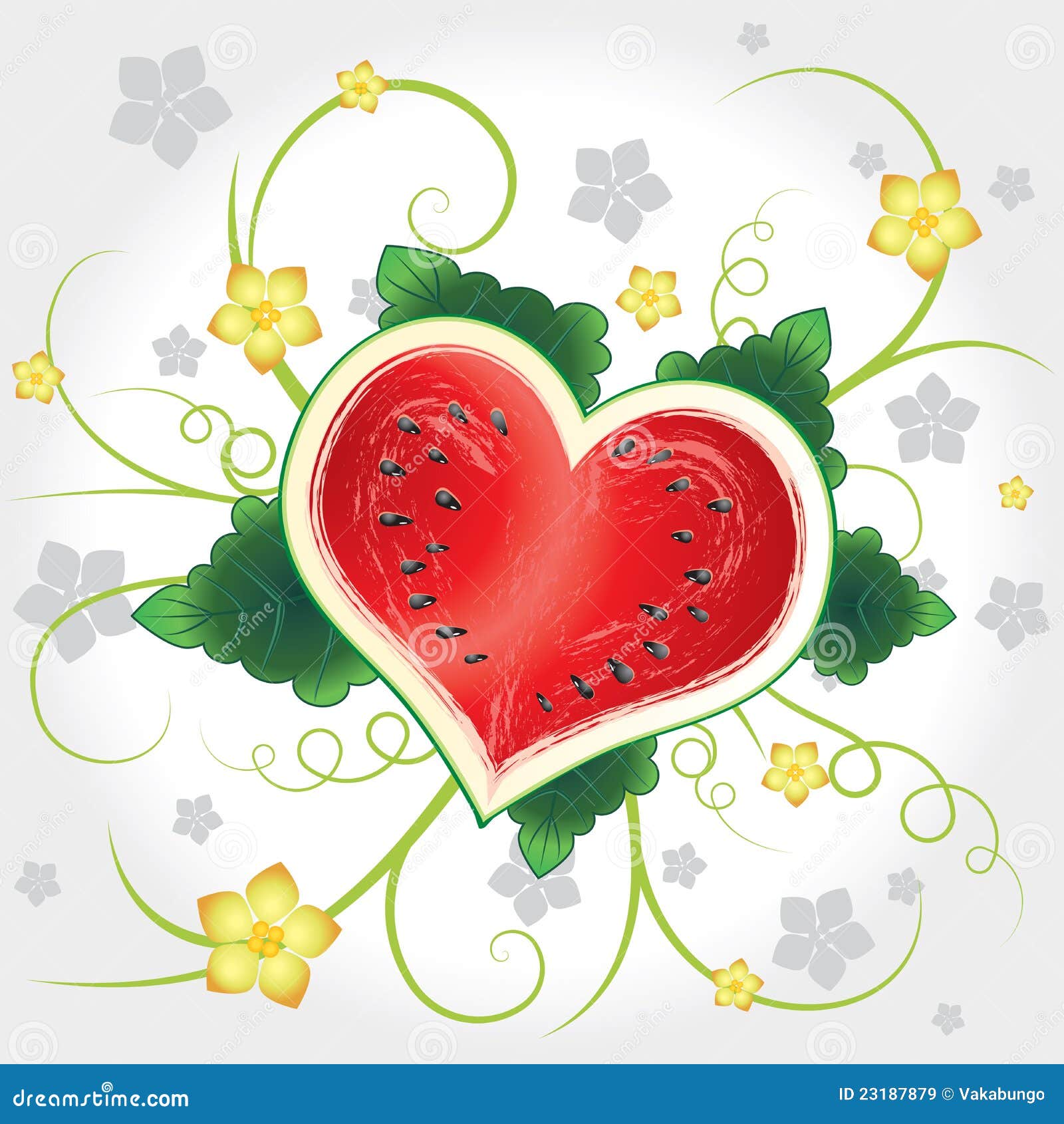 Watermelon Vector Heart with Swirl Stock Vector Illustration of bite
