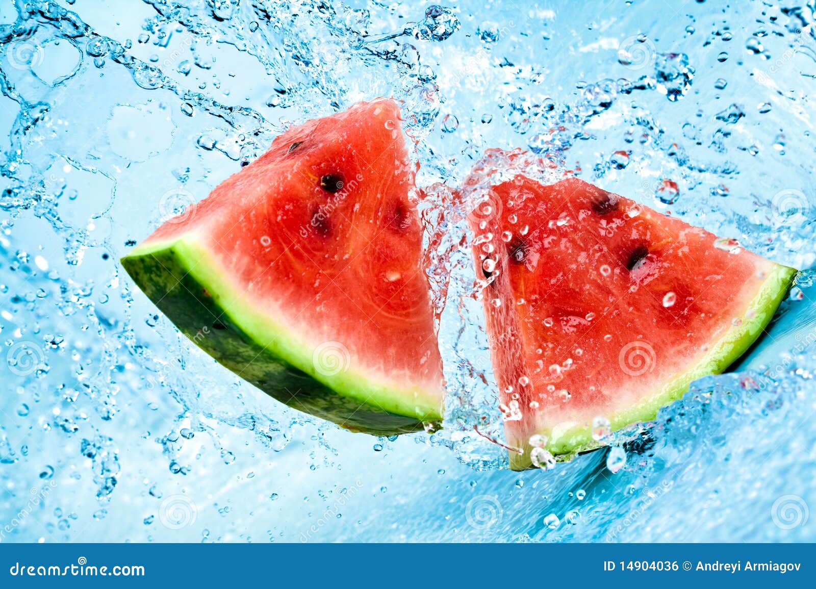 Watermelon And Water Stock Photo Image Of Liquid Splashing 14904036