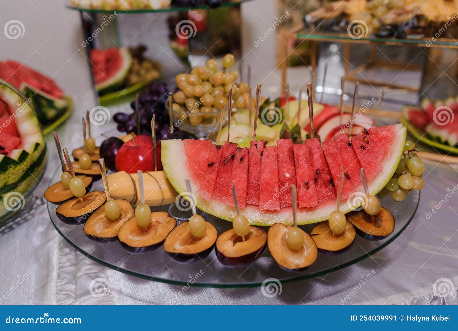 Watermelon at the Wedding Reception. Fruit Buffet Stock Image Image