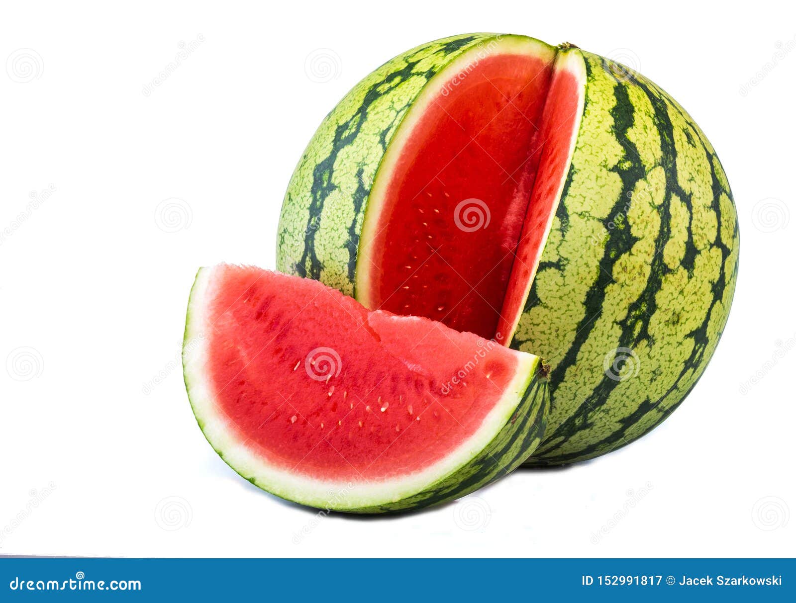 Watermelon on a white background. Juicy watermelon. Watermelon slice. Red fruit. Isolated with background. Perfect in the diet.