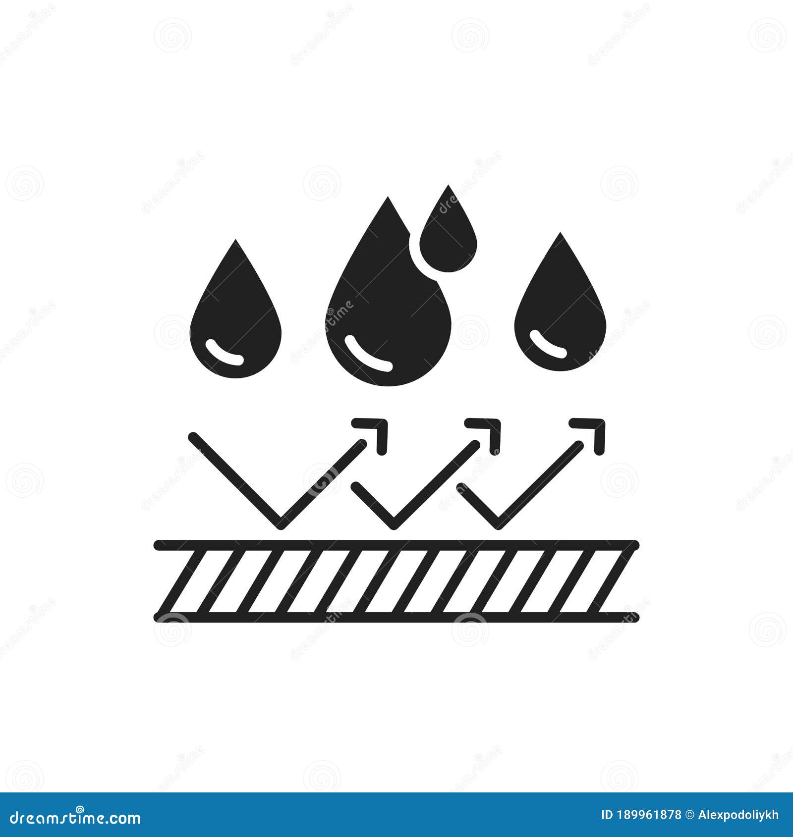 waterproof black glyph icon. water repellent technology concept. pictogram for web page, mobile app, promo. ui ux gui 