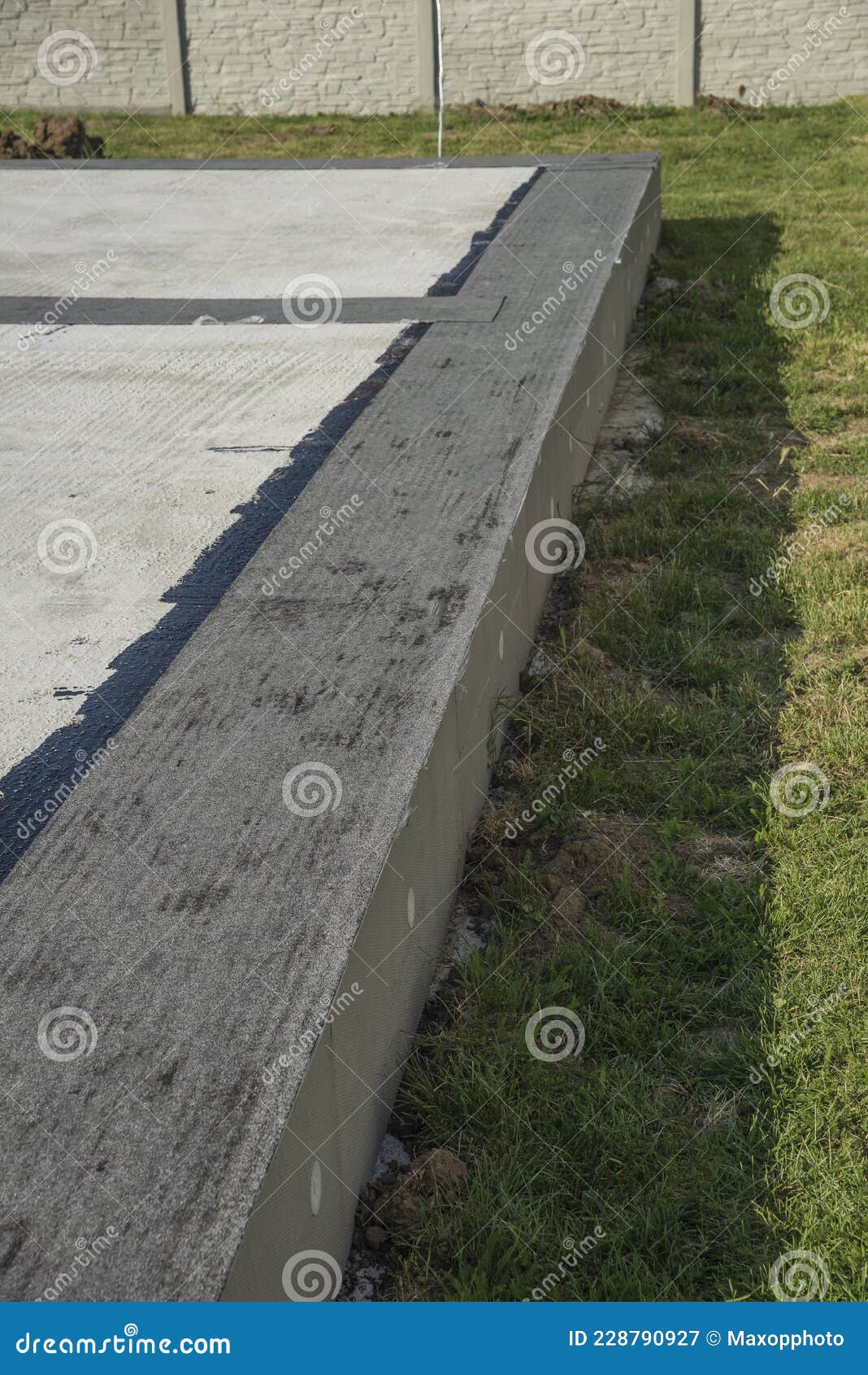 Waterproof Insulation in a Concrete Foundation Stock Image Image of