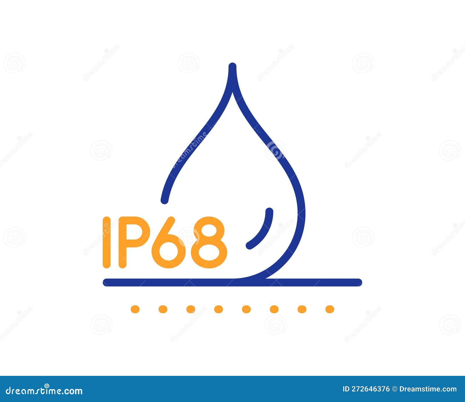 Waterproof Line Icon. Water Resistant Ip68 Sign. Vector Stock Vector