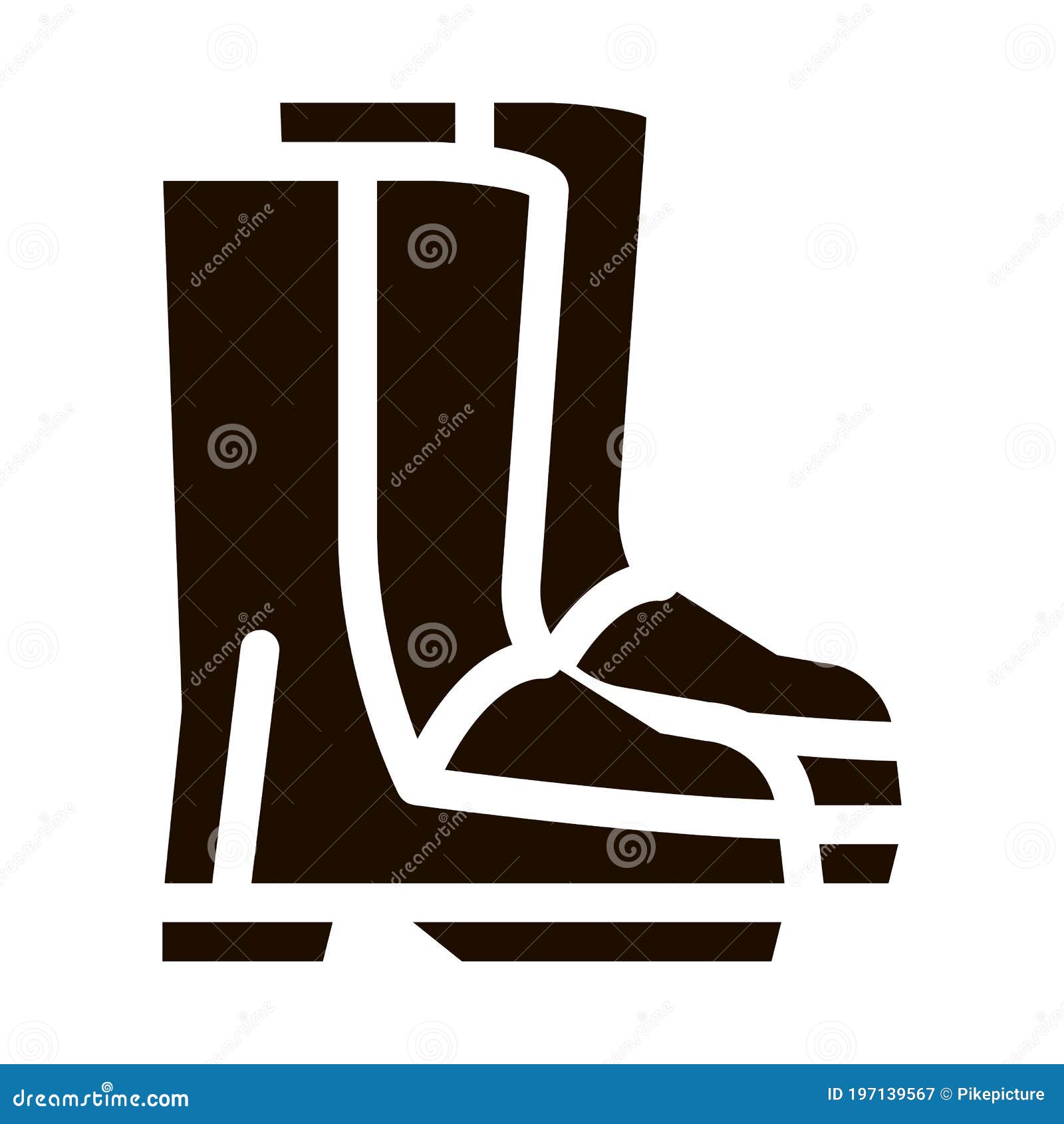 Waterproof Material Gumboots Shoes Glyph Icon Stock Vector ...