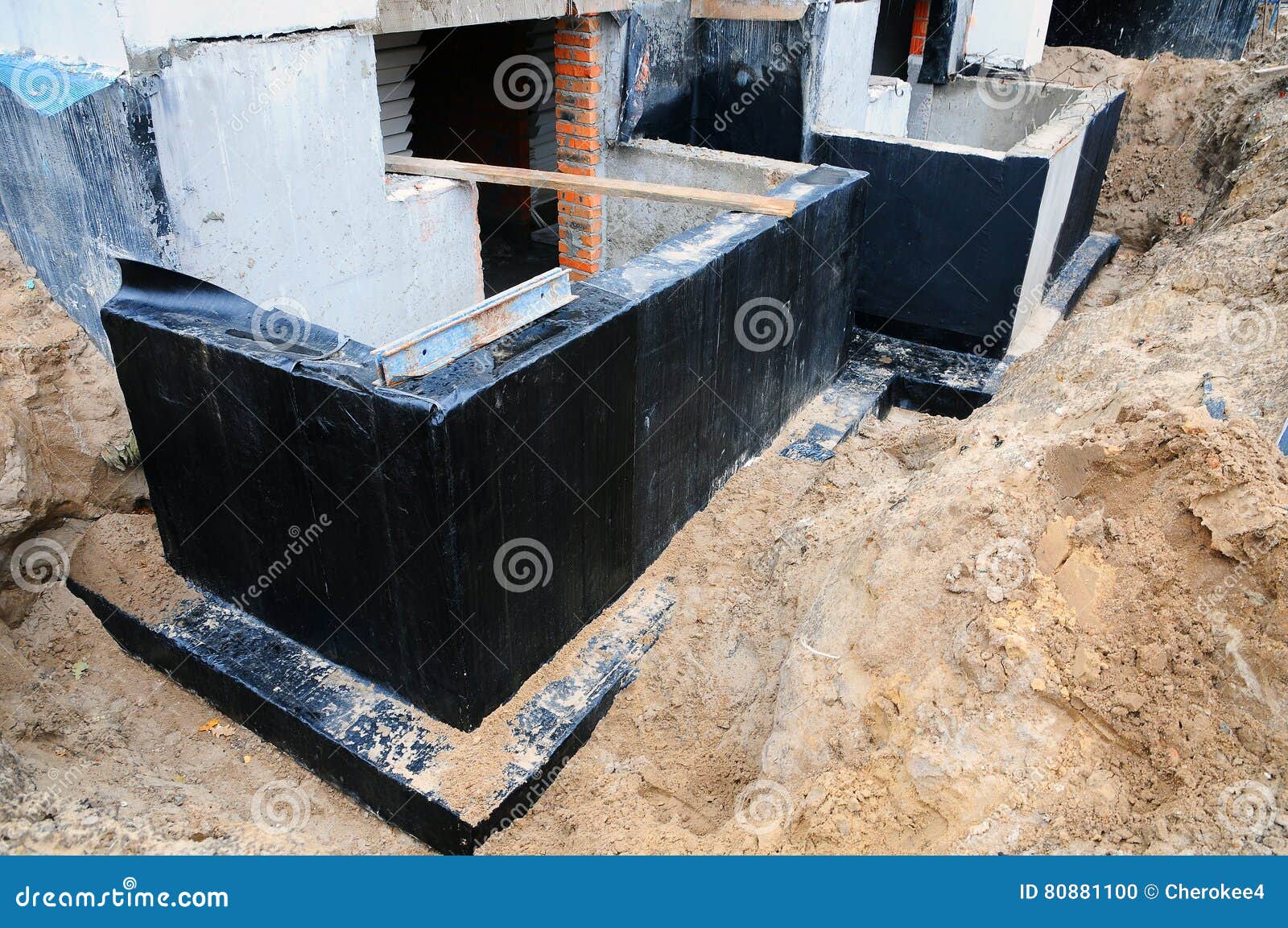 House Foundation Insulation Details Waterproofing Bitumen Stock Photo  1403158505