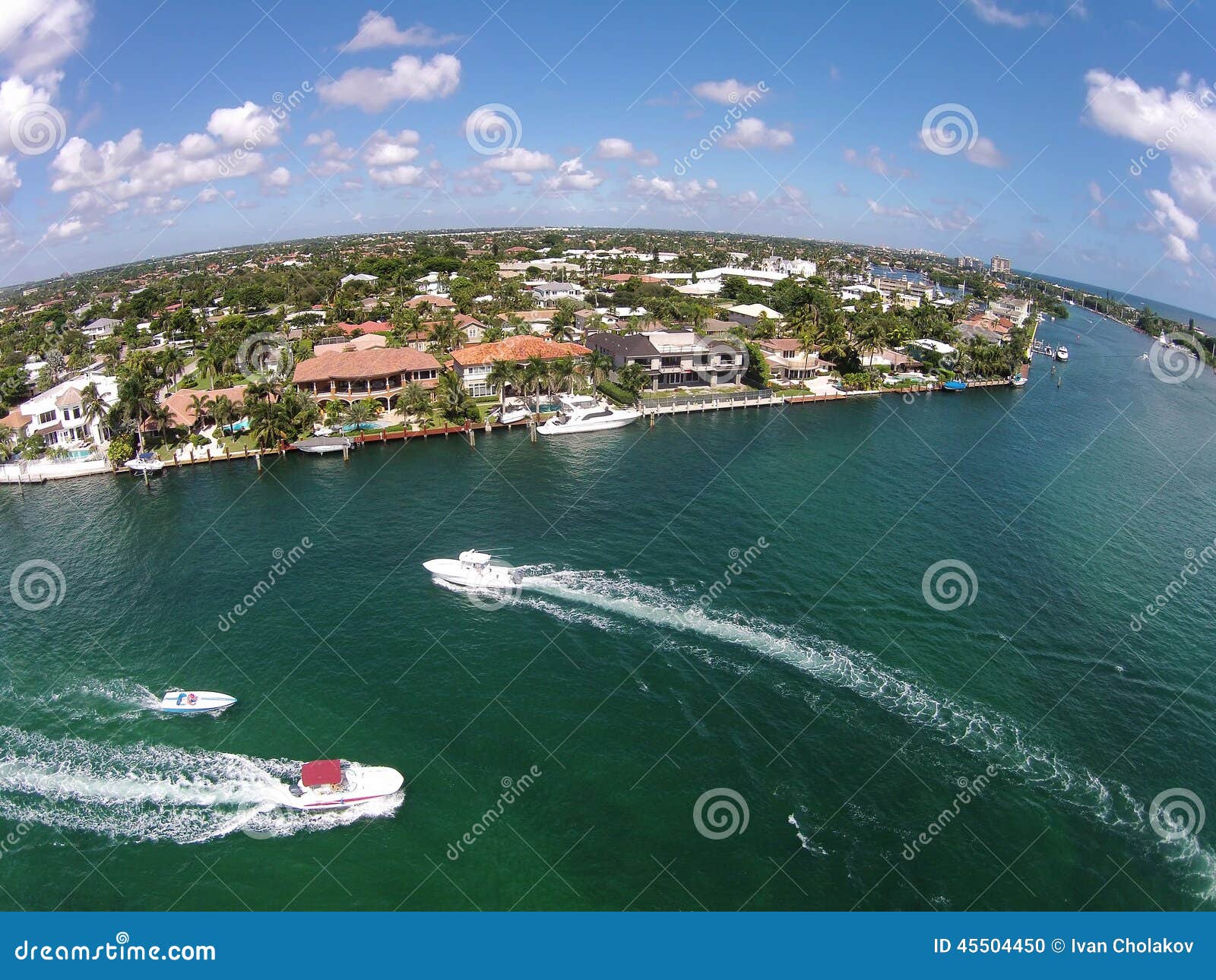waterways in boca raton, florida aerial view