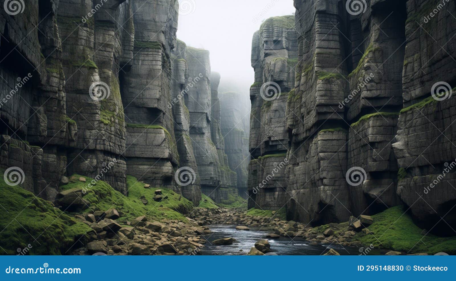 gloomy metropolises: green moss canyon in yorkshire