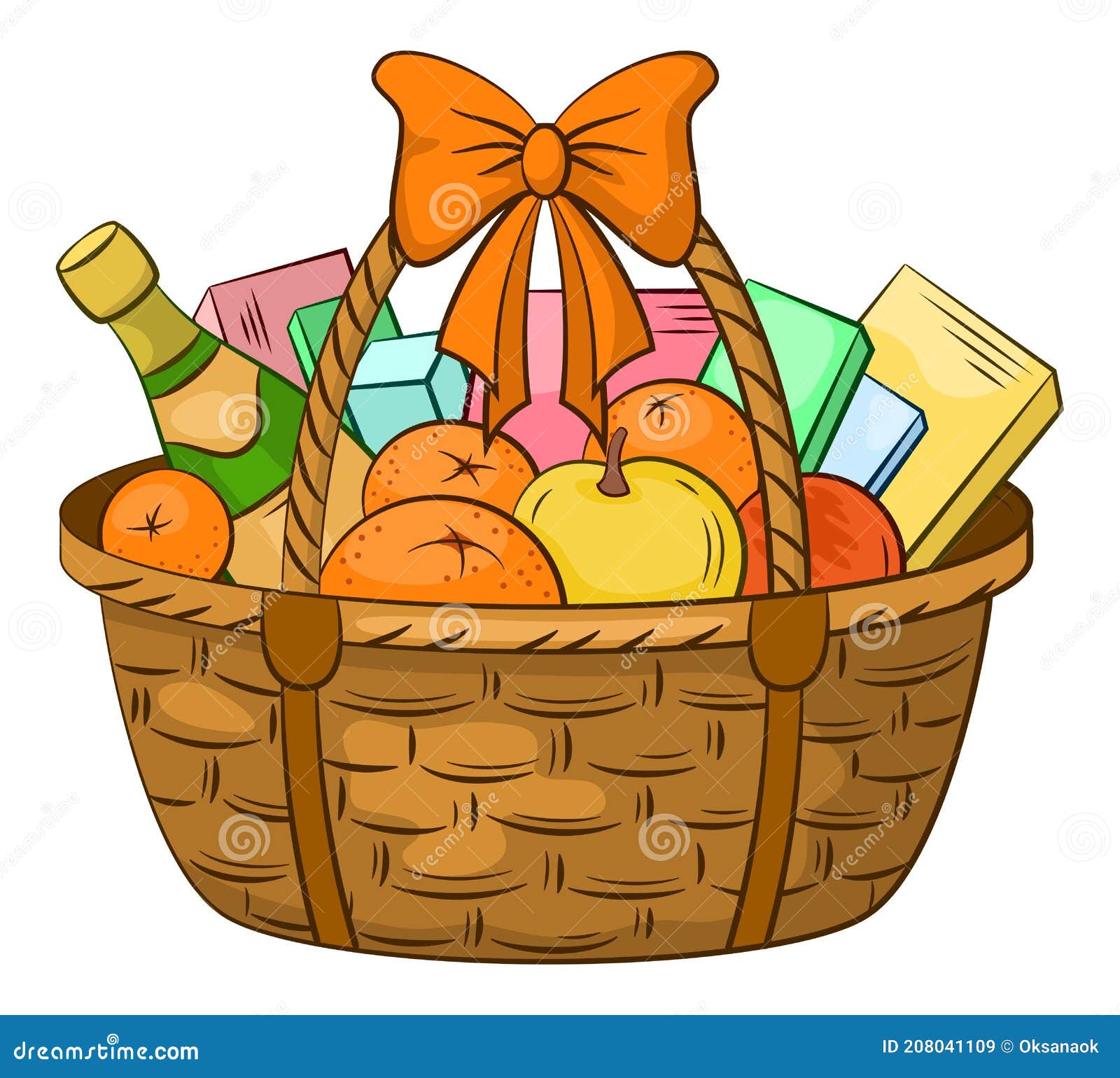 Basket with Gifts stock vector. Illustration of menu - 208041109