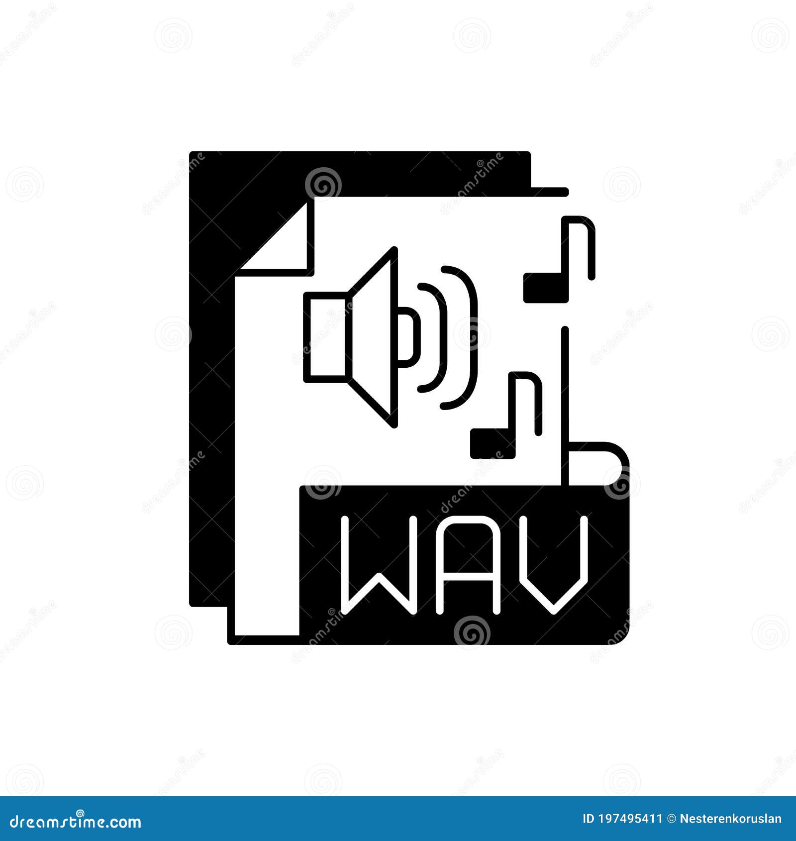 wav file black linear icon