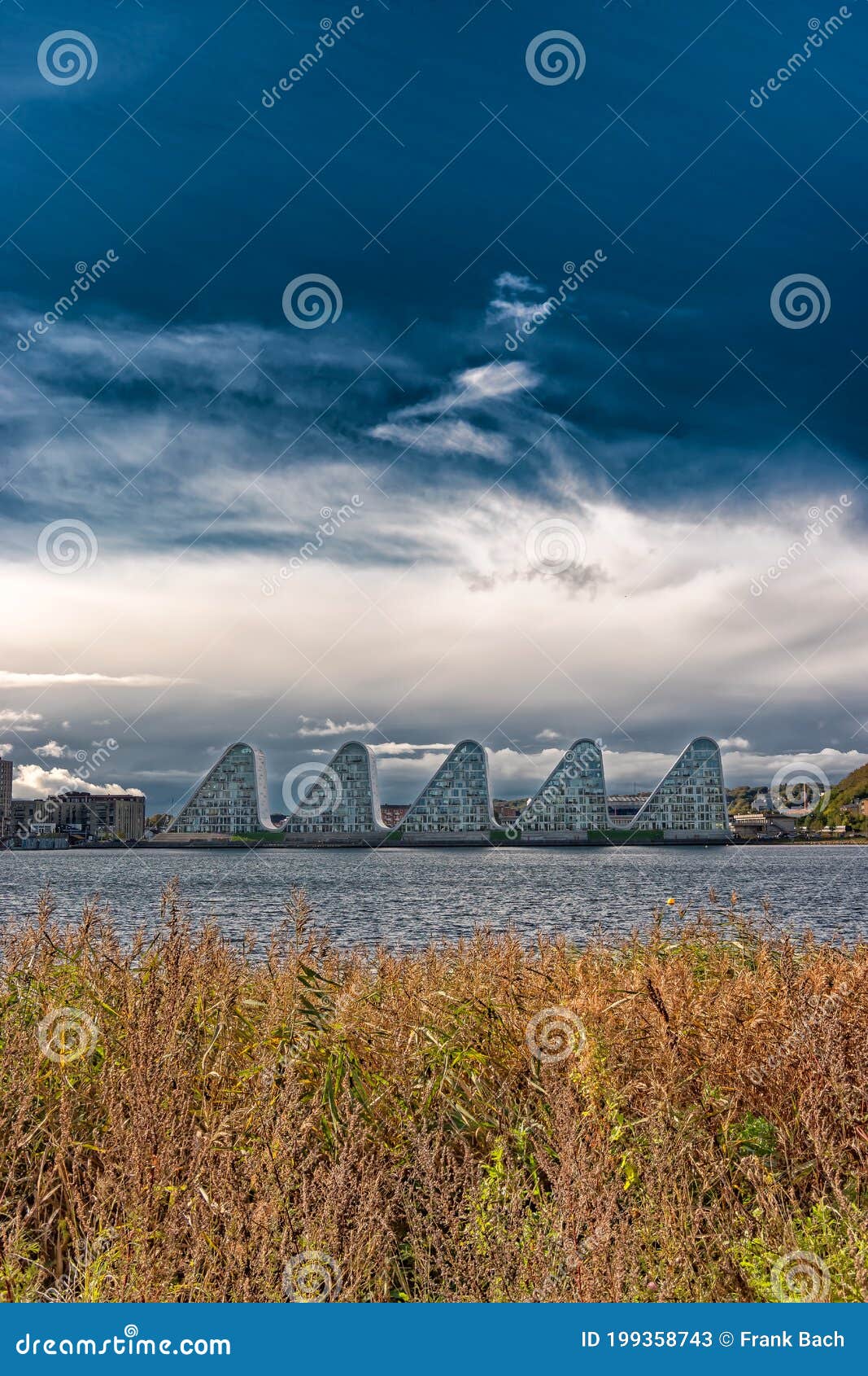 The Wave Boelgen Iconic Modern Apartments in Vejle, Denmark Editorial