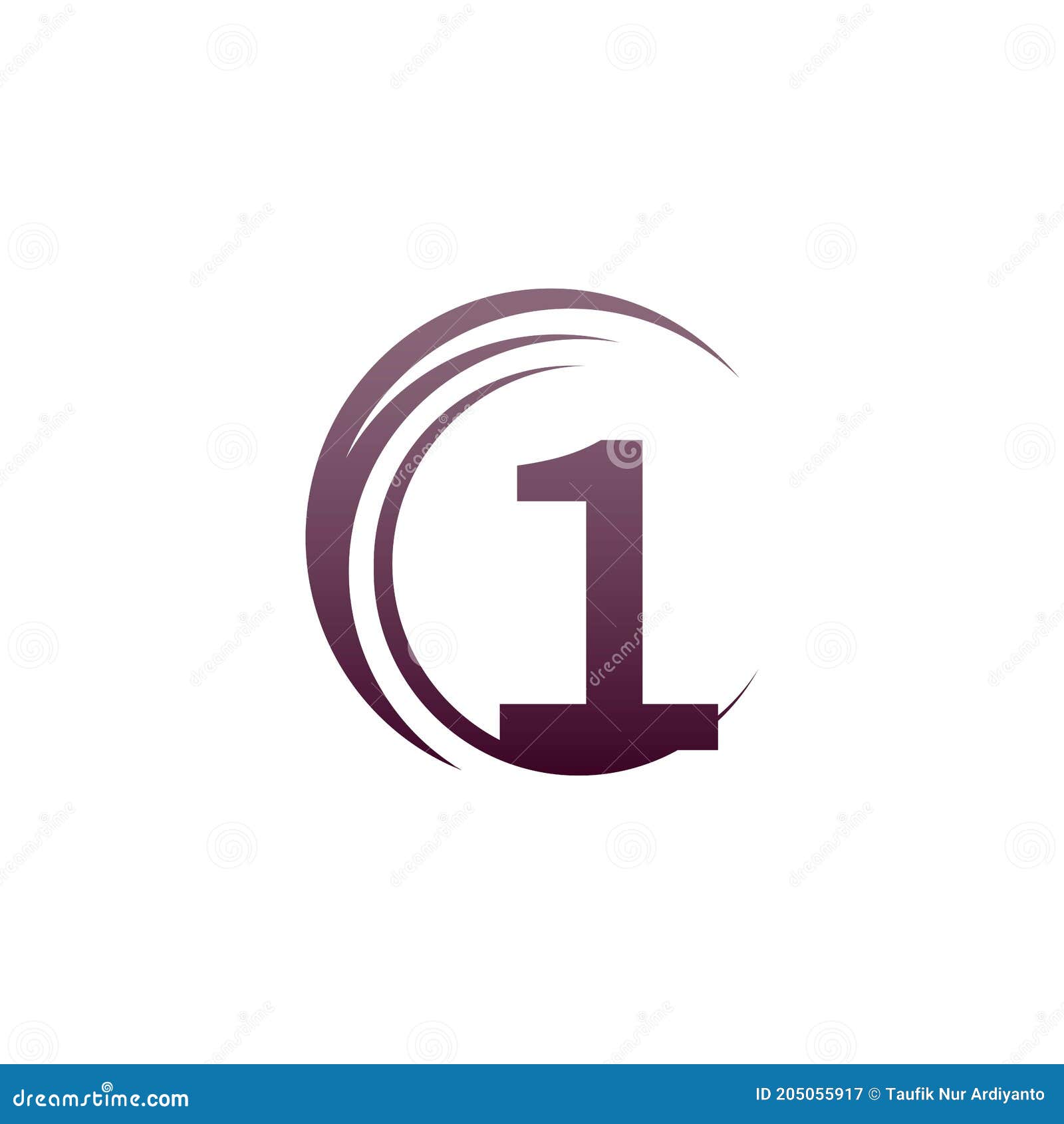Wave Circle Number 1 Logo Icon Design Stock Vector - Illustration of