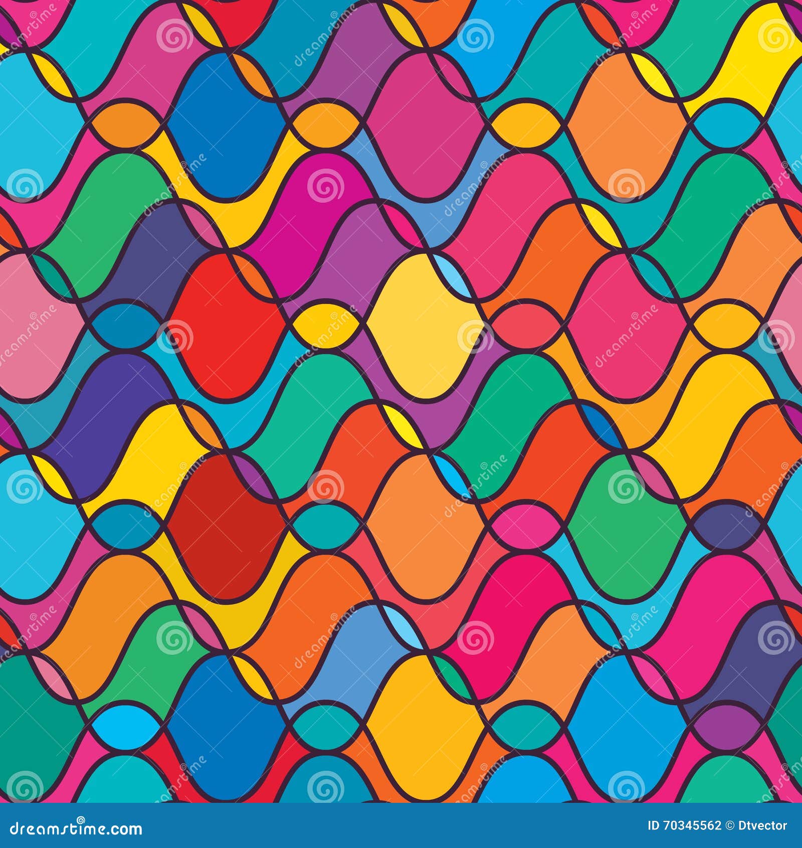 wave draw line symmetry seamless pattern