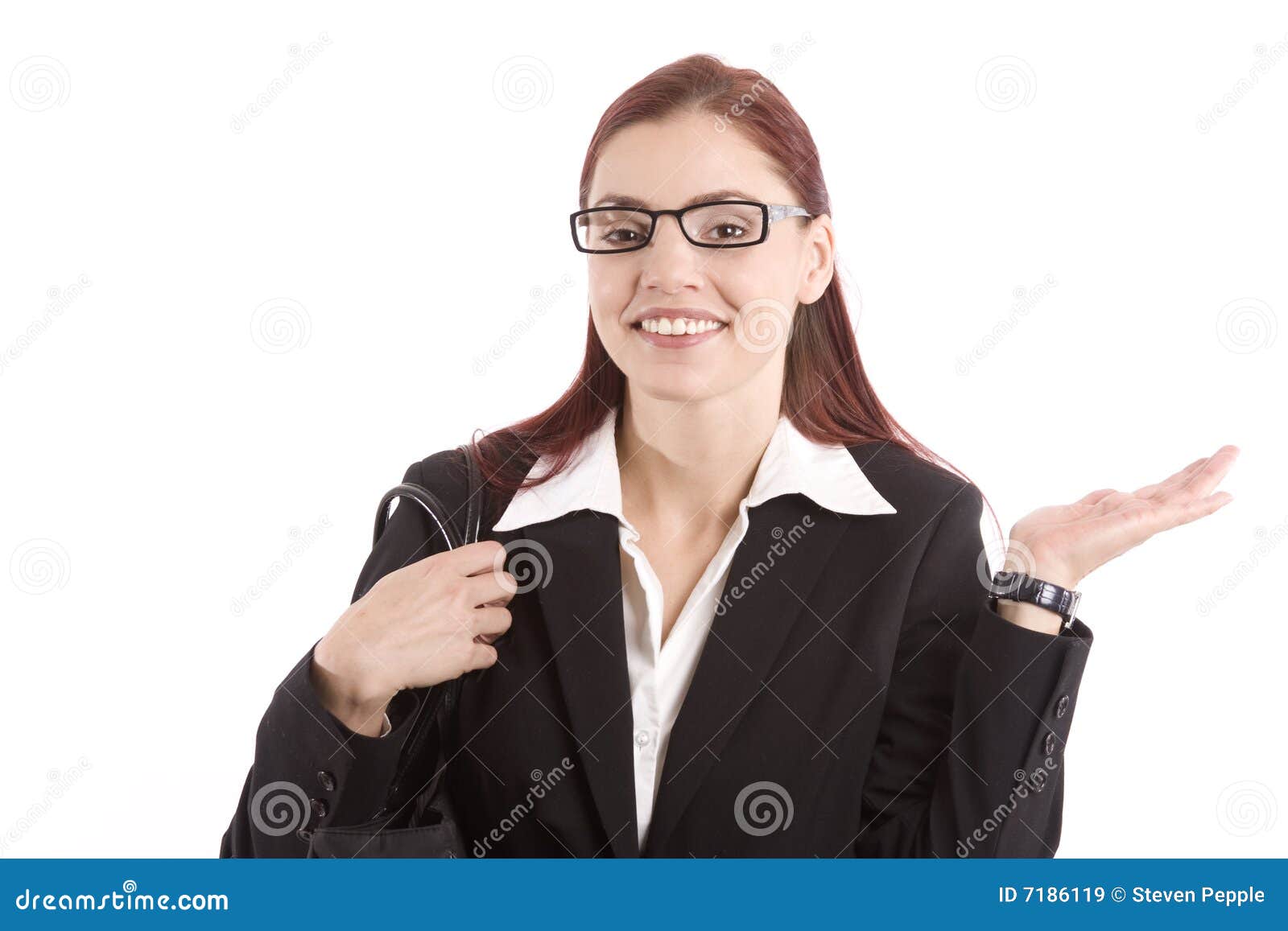 Wave of her hand stock image. Image of worker, woman, pointing - 7186119