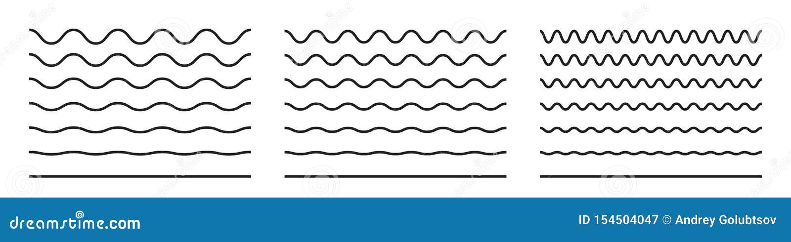 wave line and wavy zigzag pattern lines.  black underlines, smooth end squiggly curvy squiggles