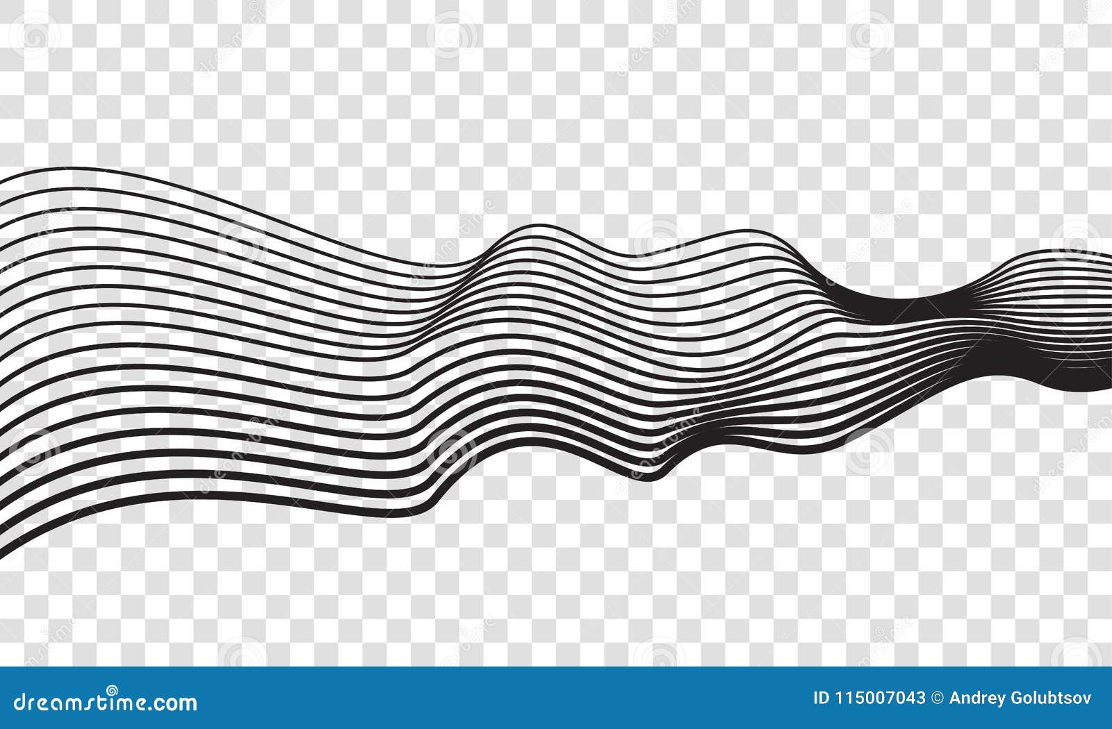 Wave Lines Optical Abstract Optical Art Background. Vector Isolated Thread  Black Wavy Lines Motion On Transparent Background Stock Vector -  Illustration Of Background, Mobius: 115007043