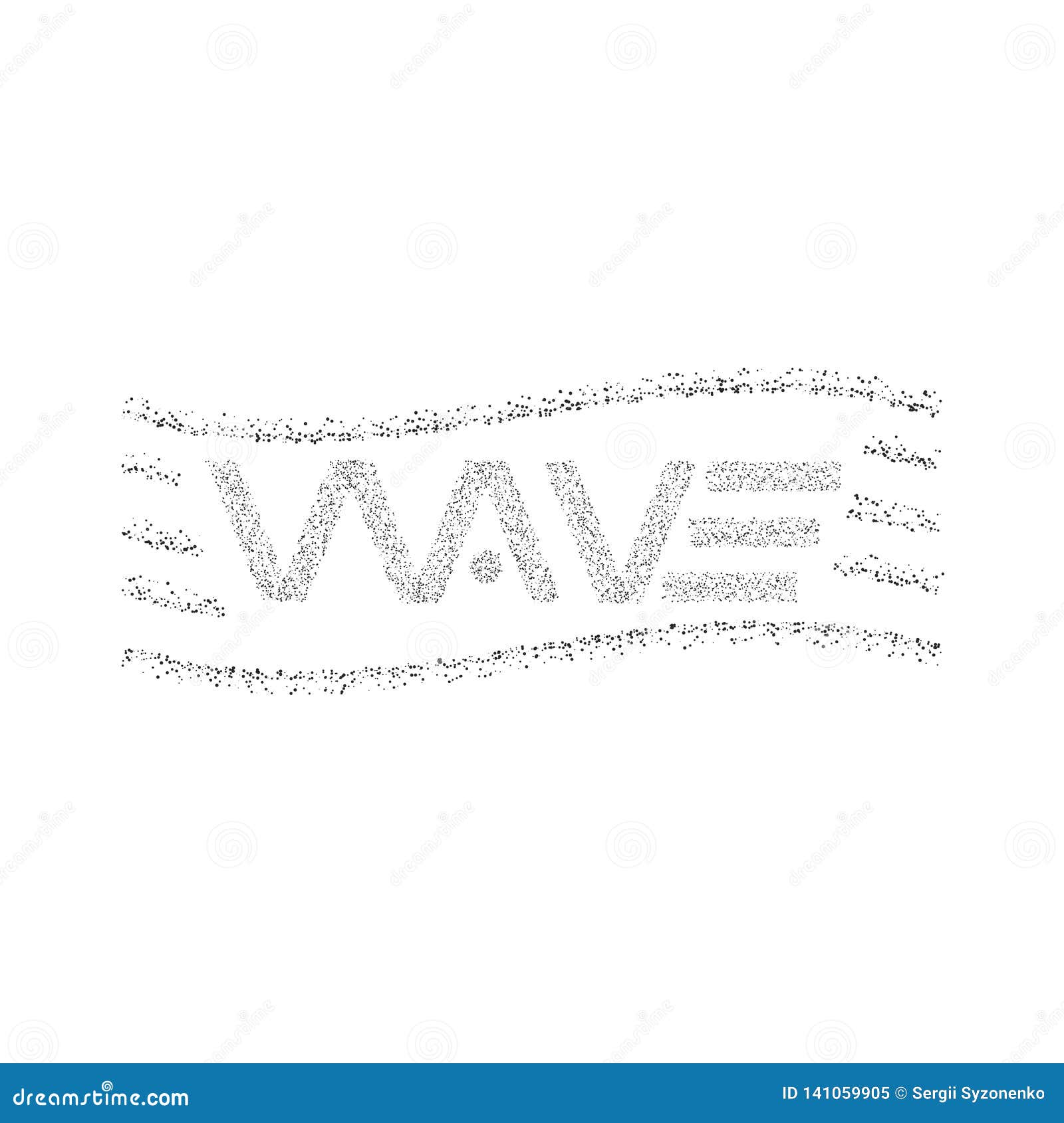 wave logo text, dots particles graphic  t-shirt print mockup, dotted lettering emblem