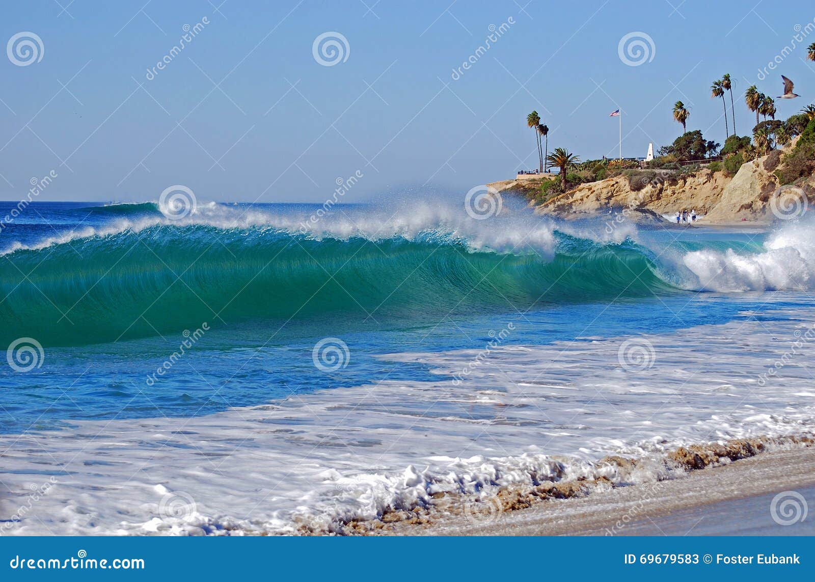 Wave On Main Beach In Laguna Beach California Stock Image