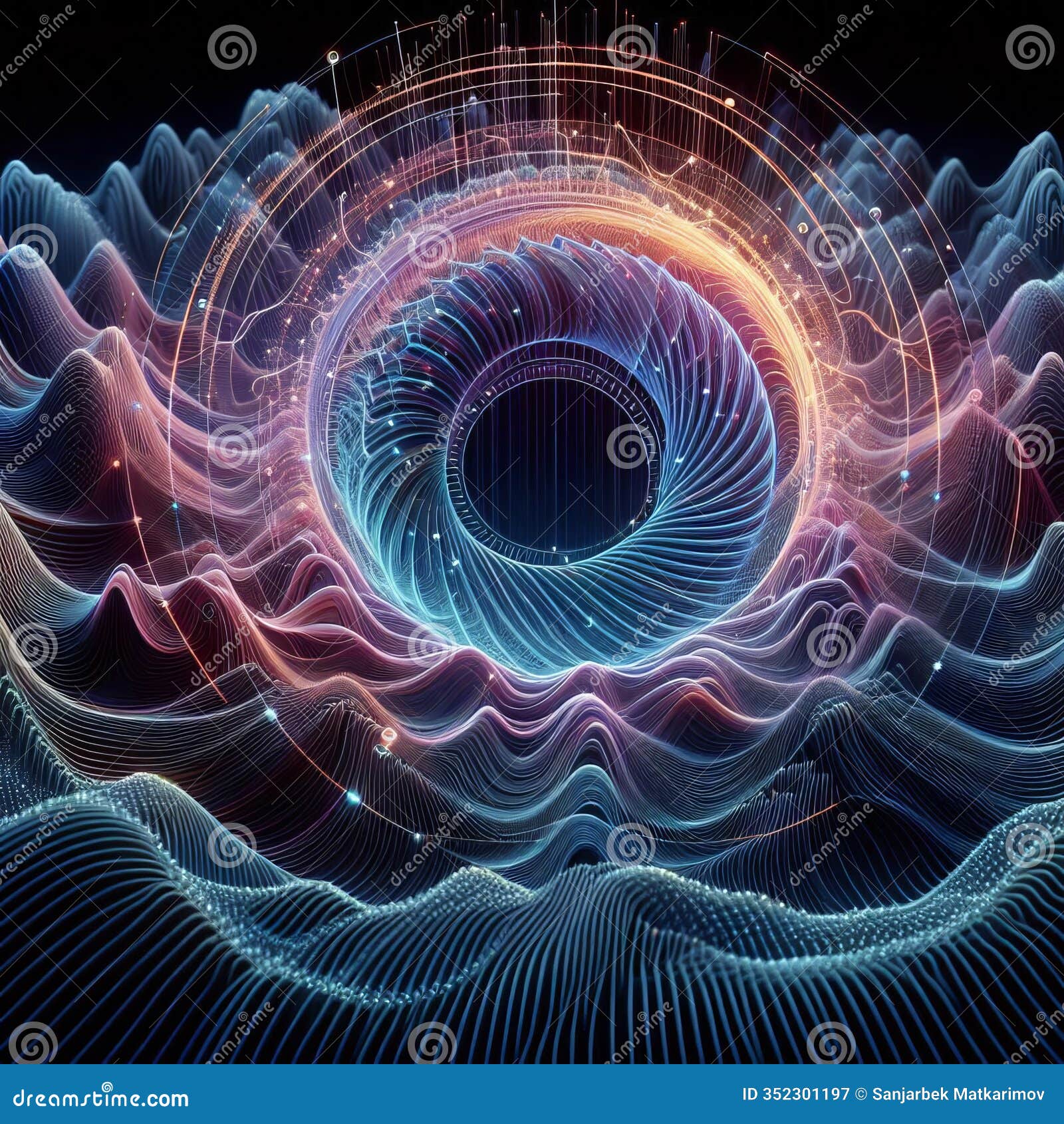 Wave Patterns Visualizations Of Wave Patterns And Oscillations Stock