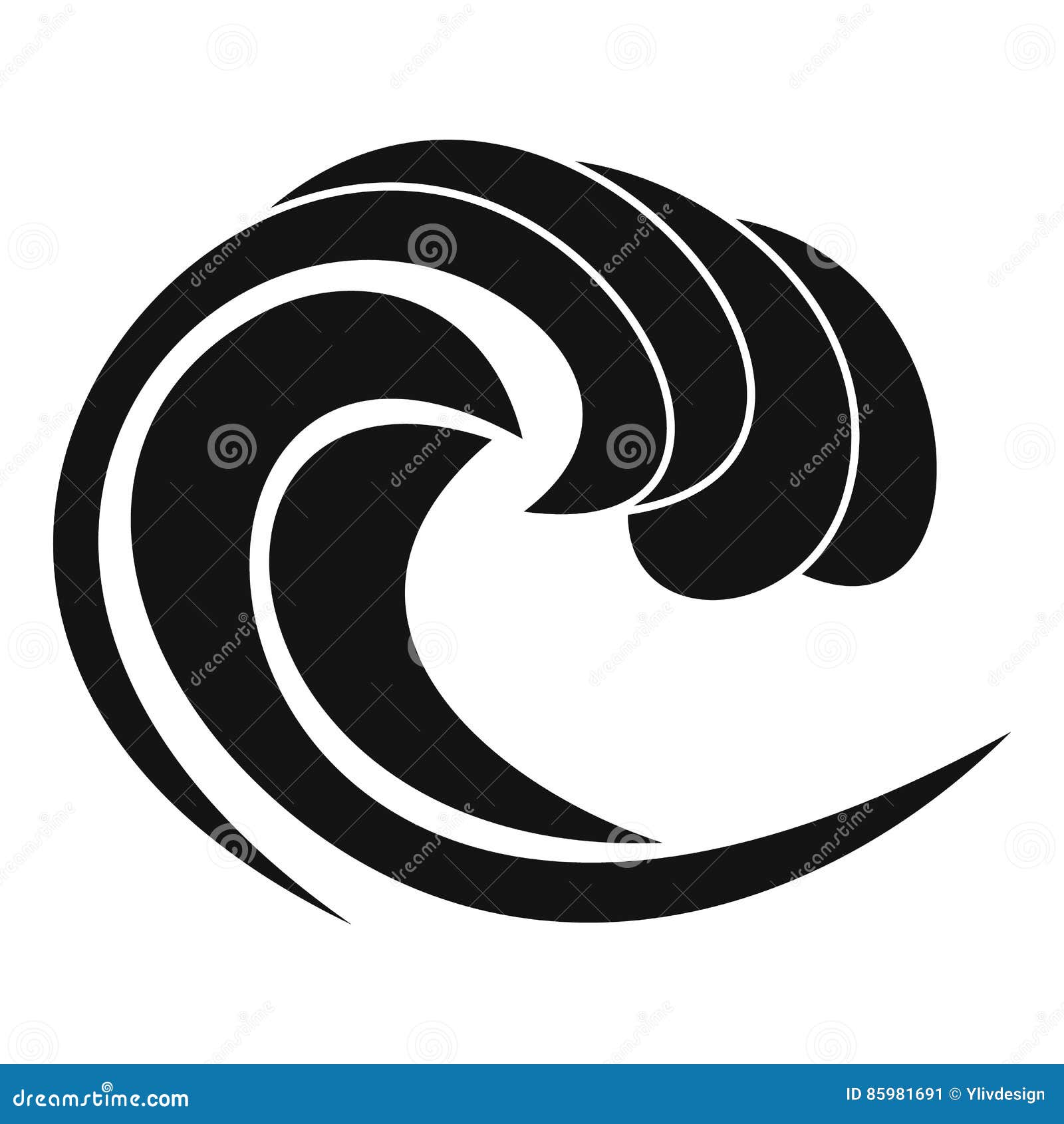 wave of sea tide icon, simple style